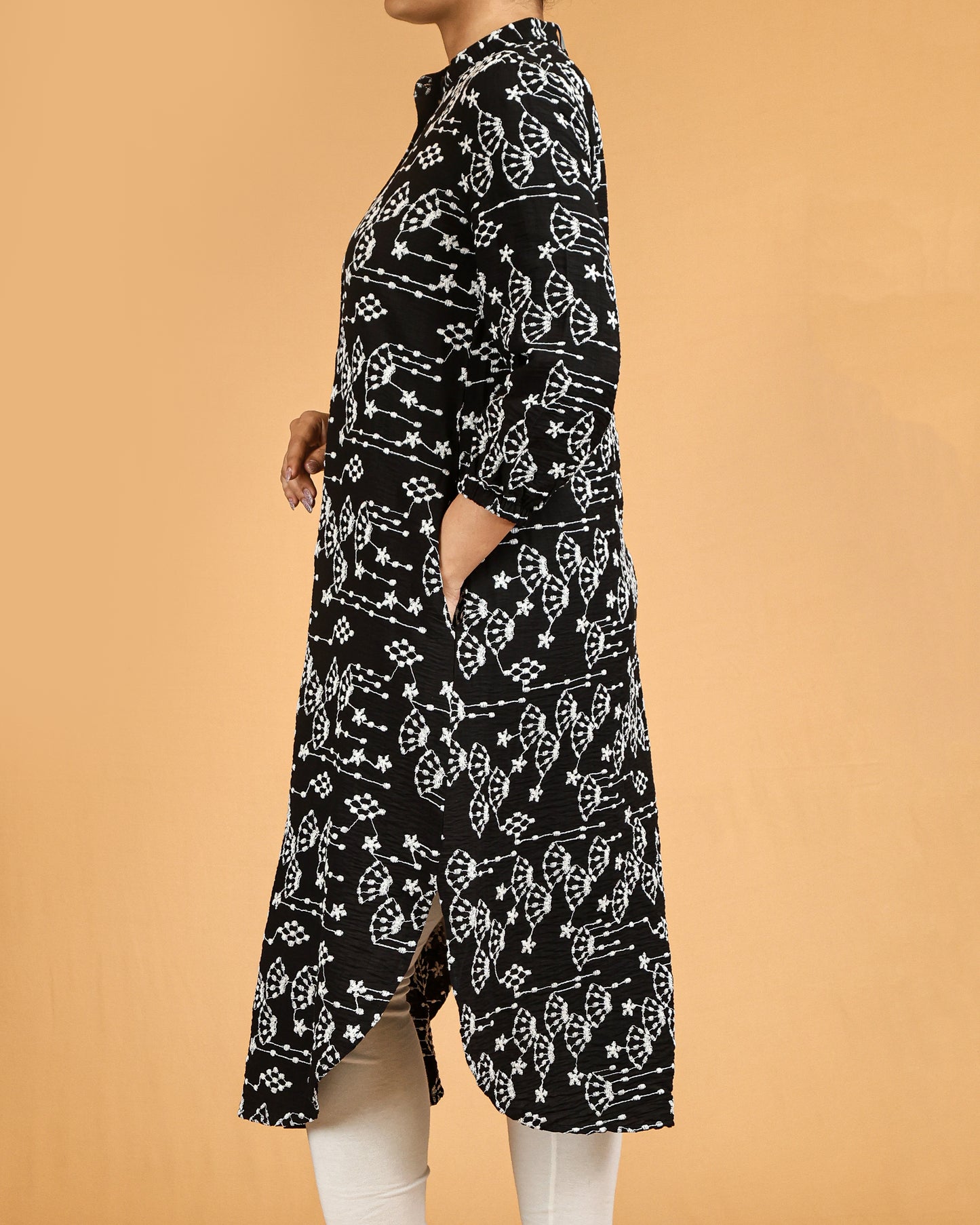 A-Line  long top with pockets