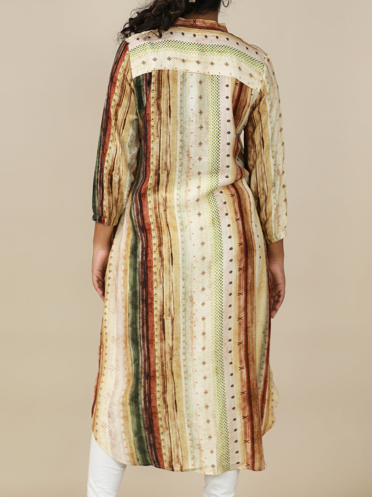Avyra Earthstone Stripe Shirt Dress