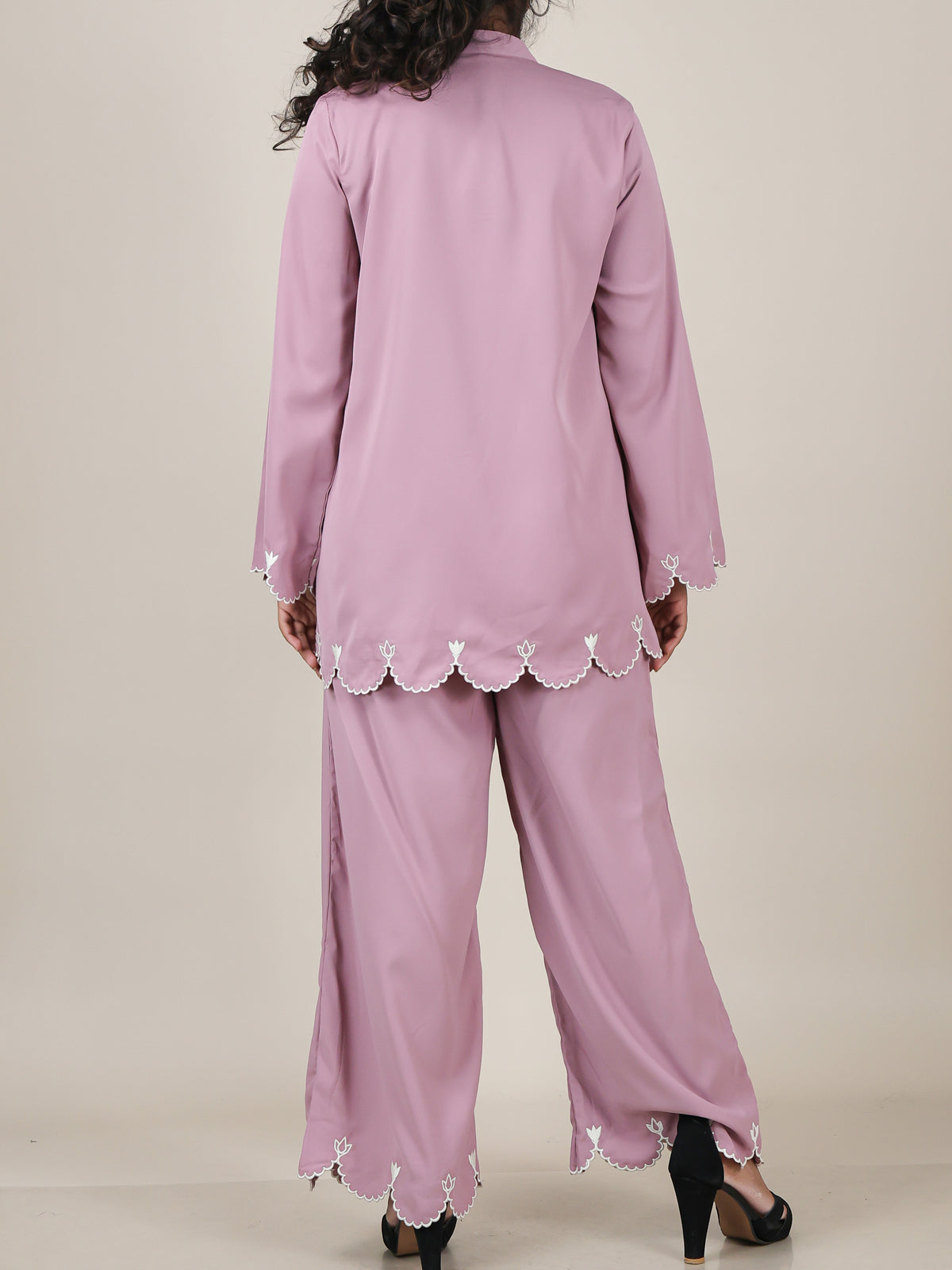 Soraya Dusty Mauve Embroidered Co-Ord Set