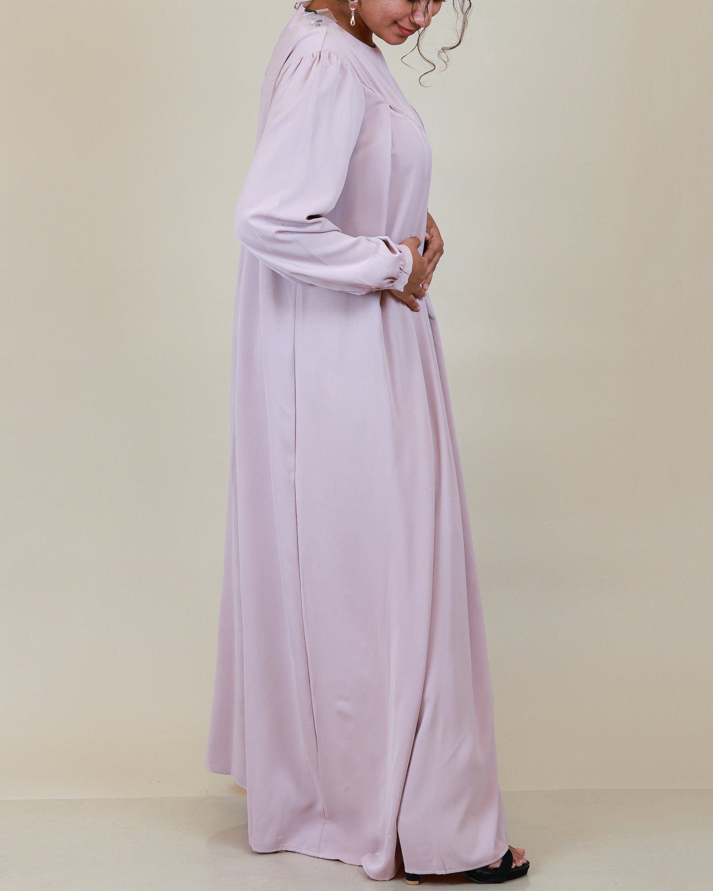 Aurelia Pleated Dusty Pink Abaya