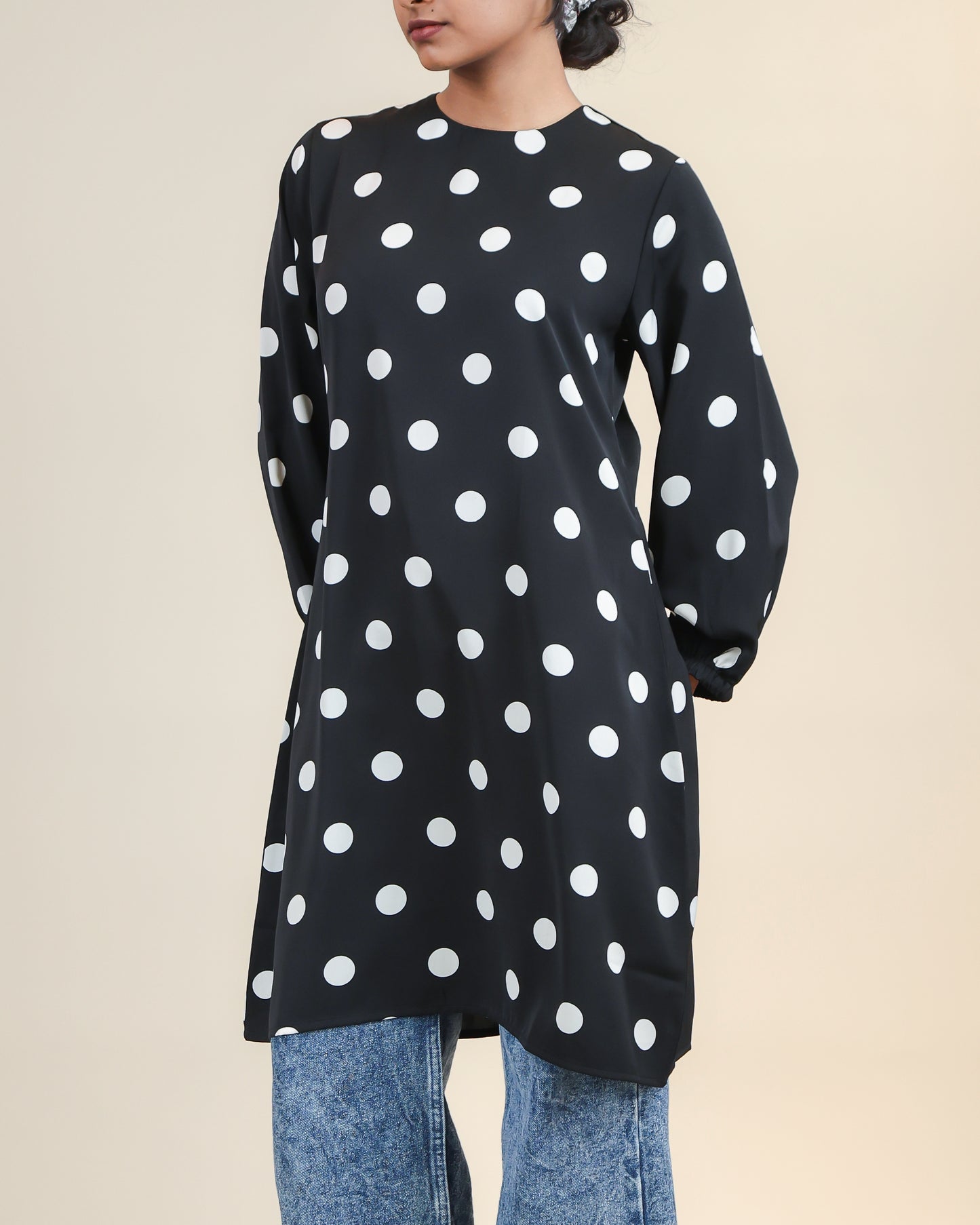 Noir Ivory Polka Dot Top