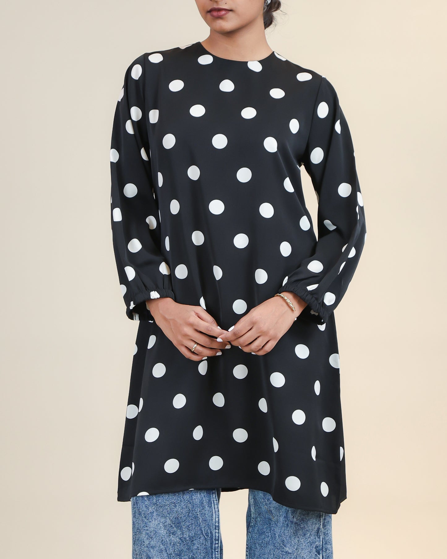 Noir Ivory Polka Dot Top