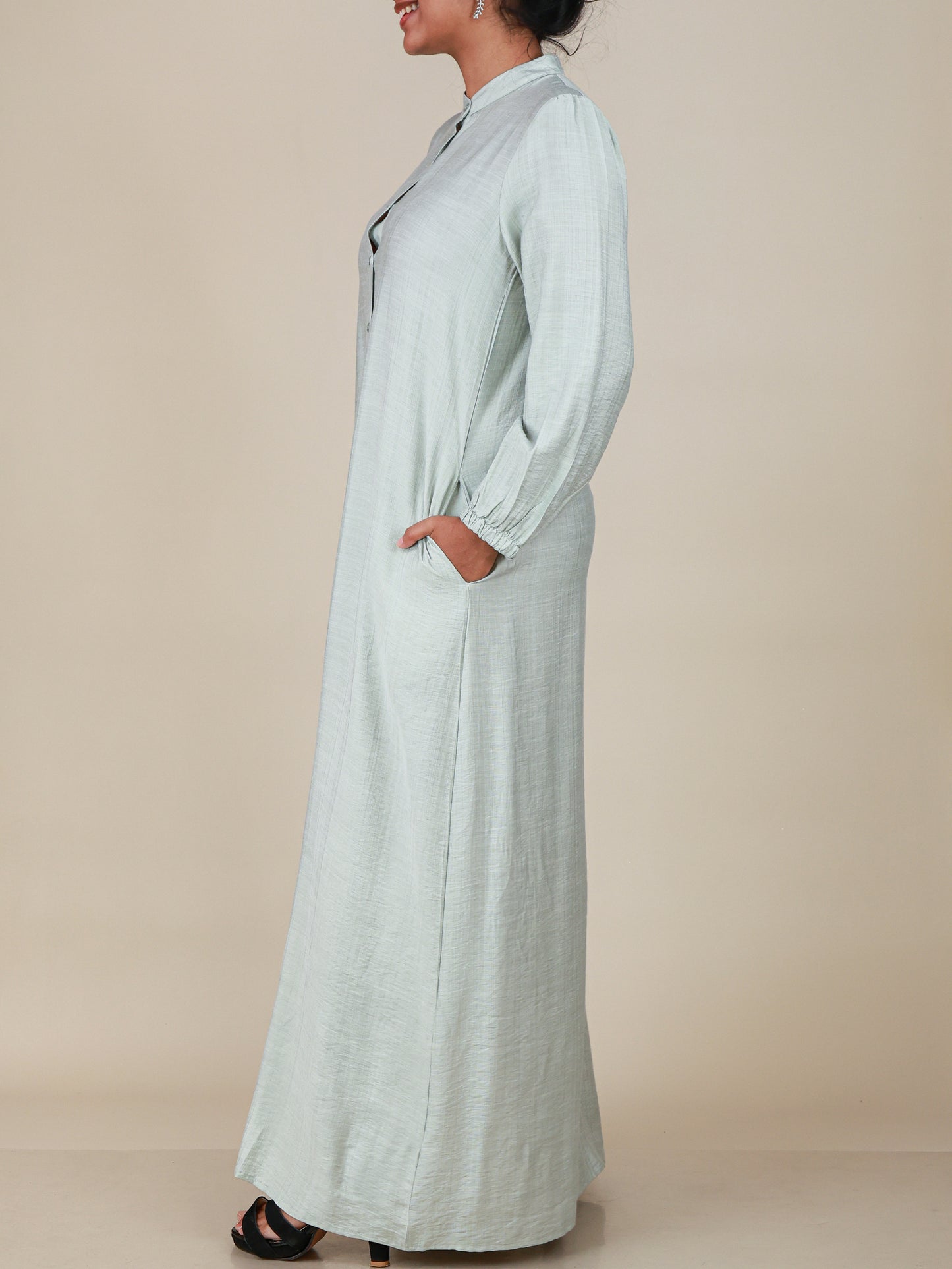 Seraphine Mint Button Maxi