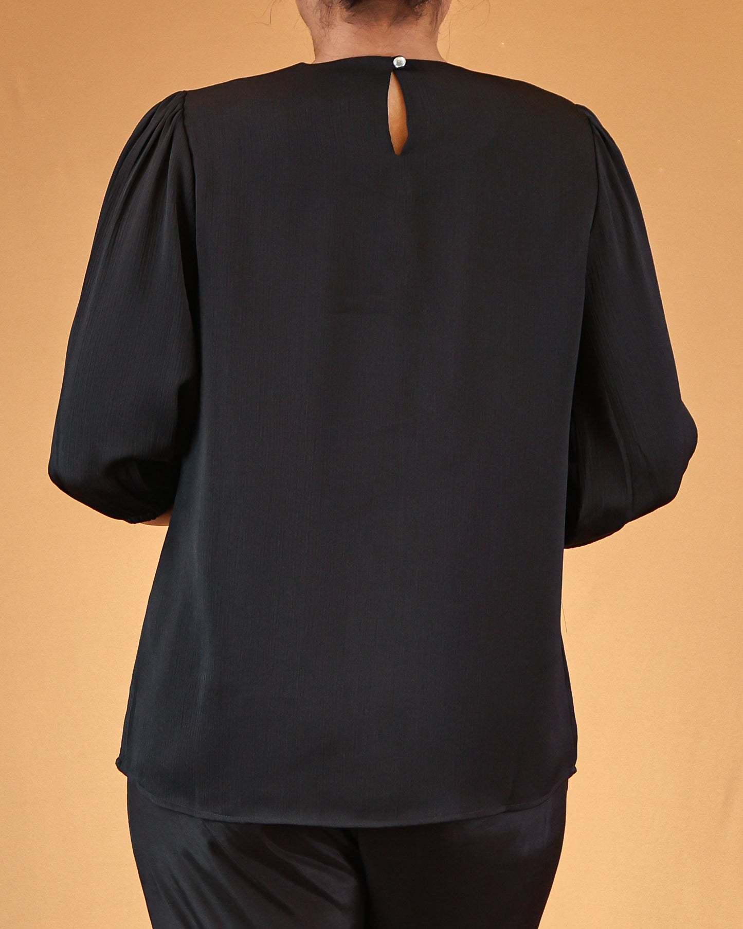 Classic Black Soft Gathered Top
