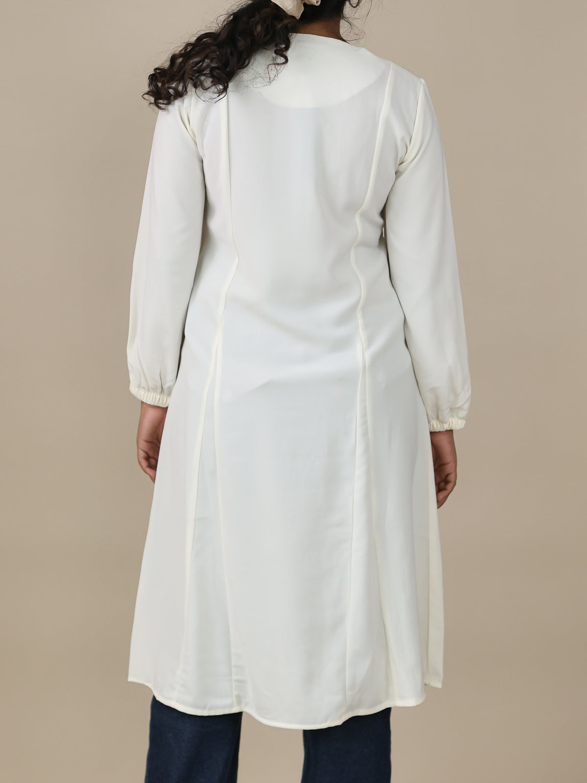 Selene Ivory Button Front Midi