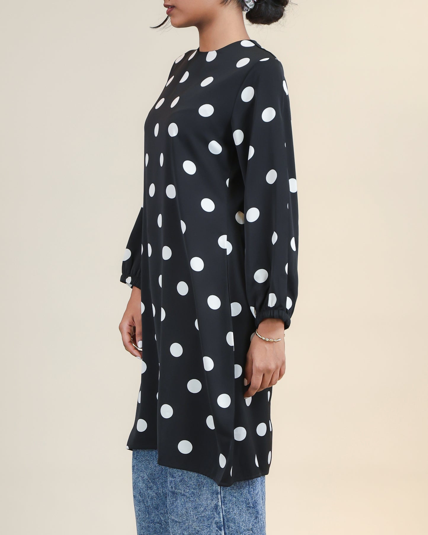Noir Ivory Polka Dot Top