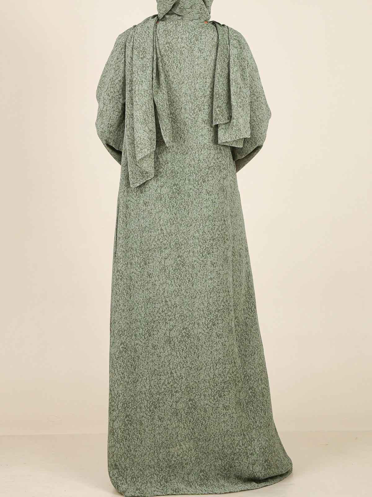 Veyra Sage Green Textured Print Abaya