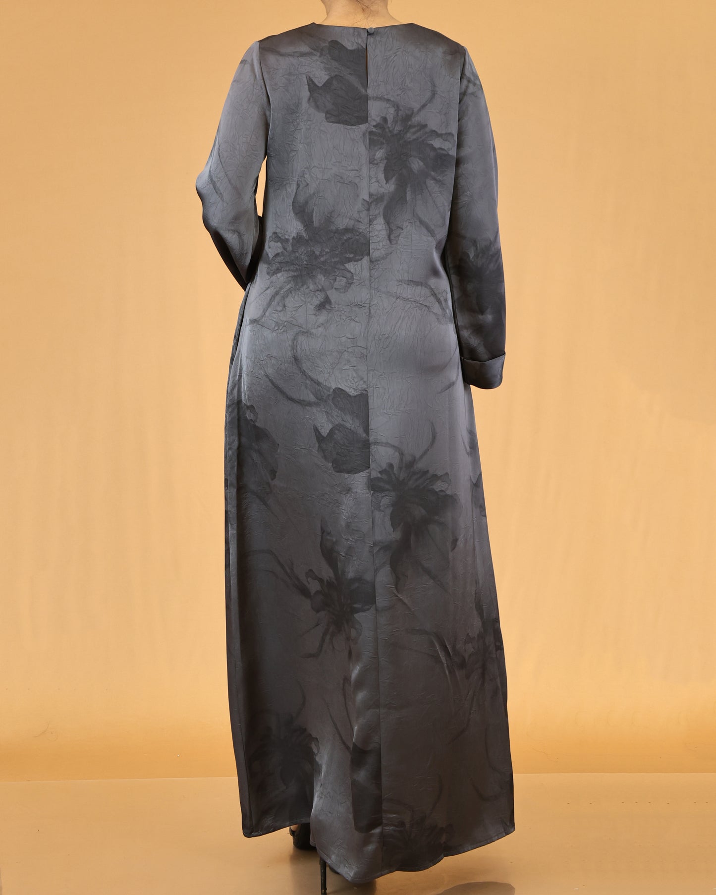 Charcoal Floral Abaya