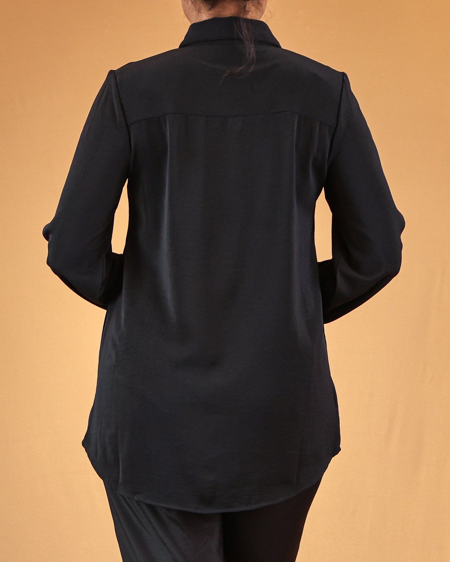 Black Buttoned Shirt Dress