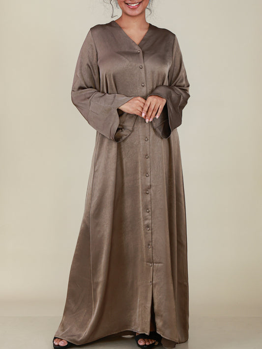 Amara Taupe Bell Sleeve Abaya