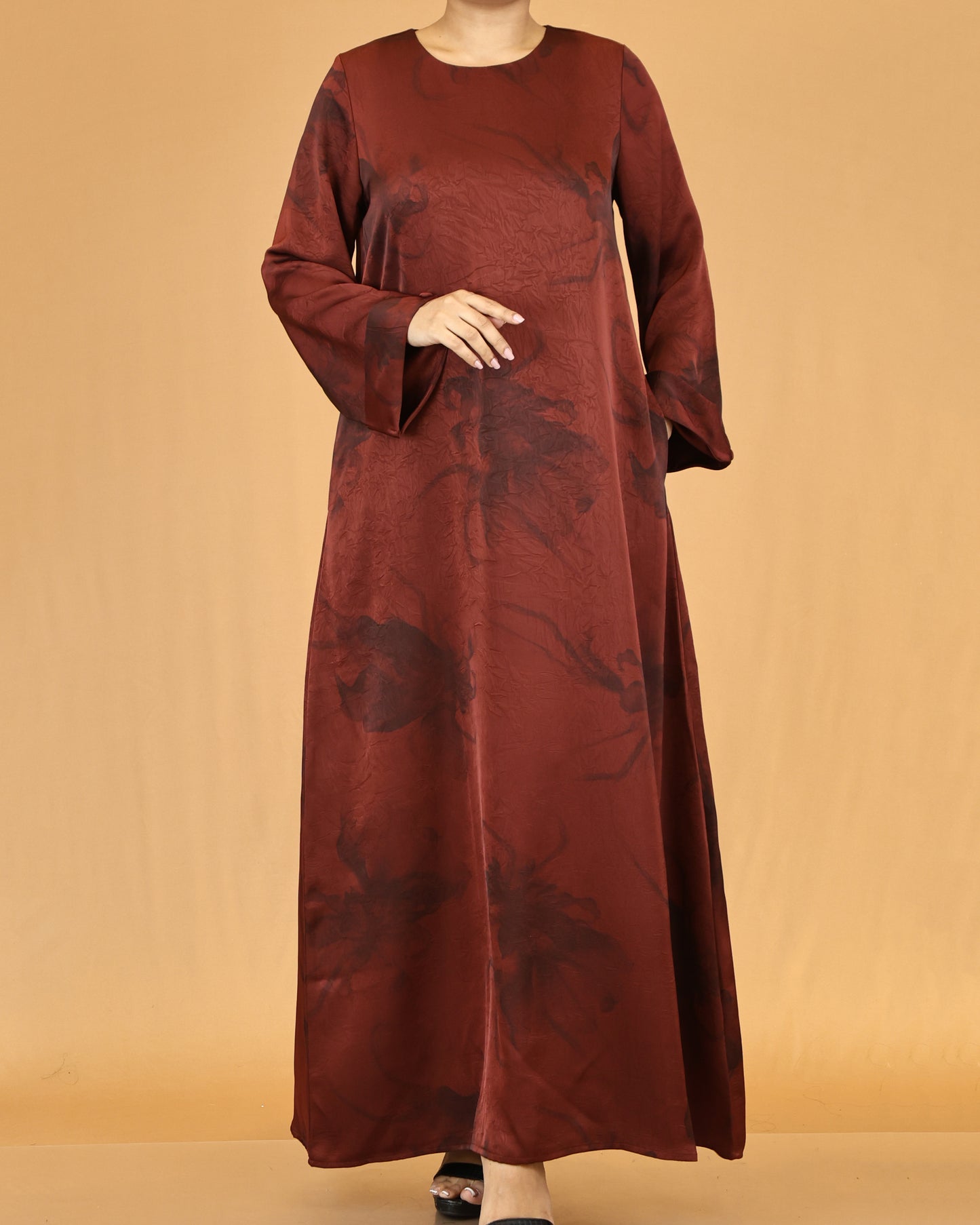 Rust Floral Abaya