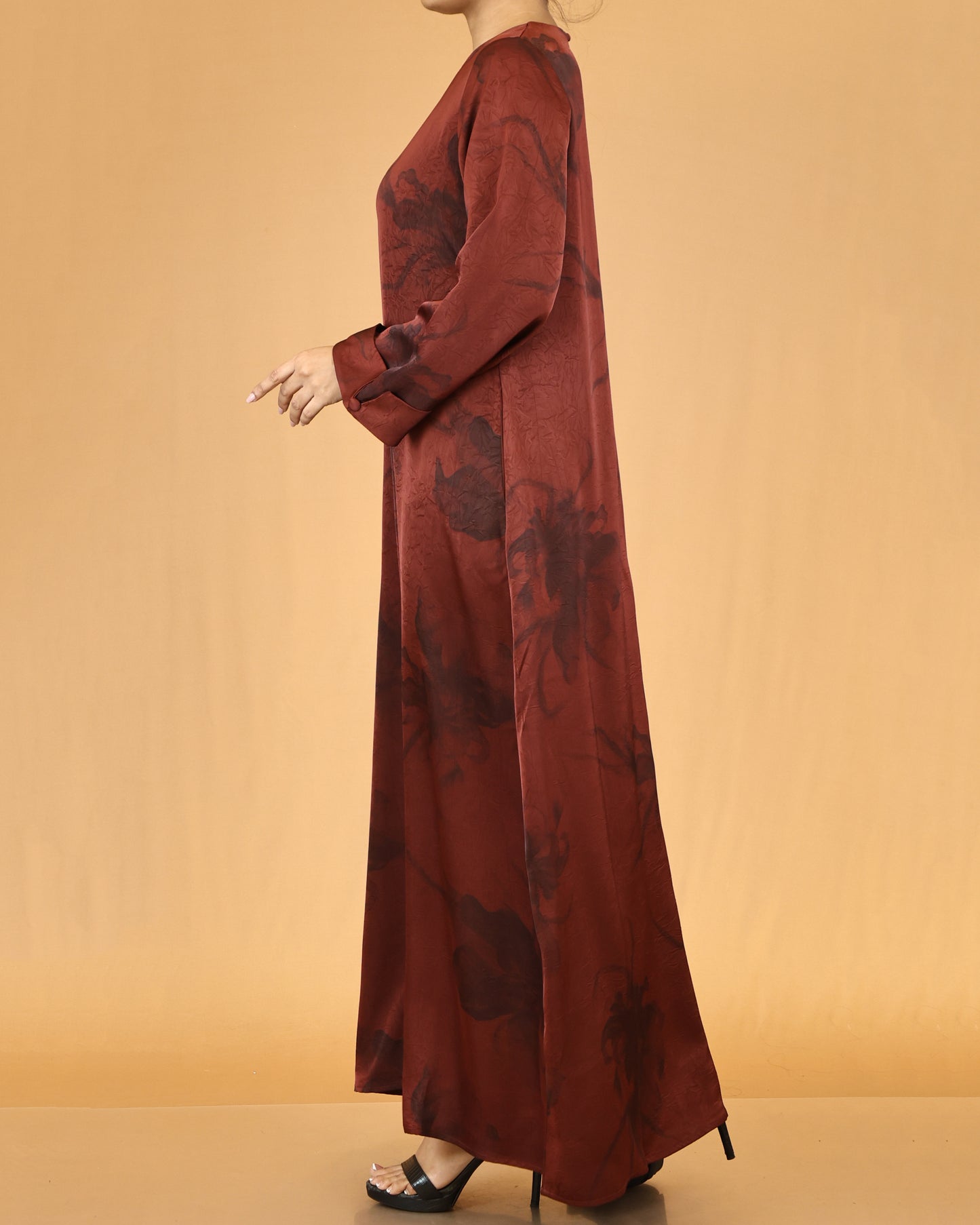 Rust Floral Abaya