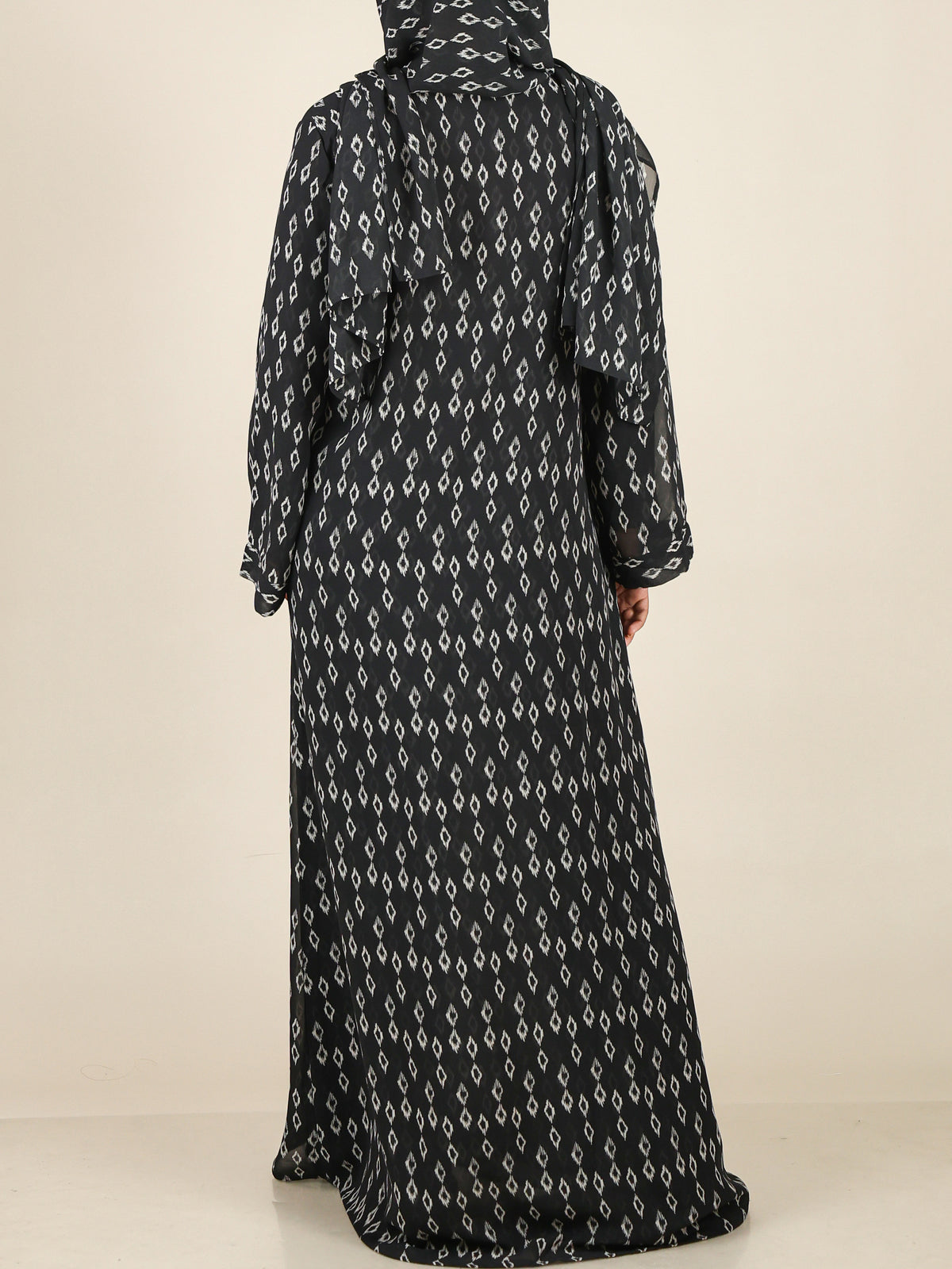 Azura Black Diamond Print Abaya