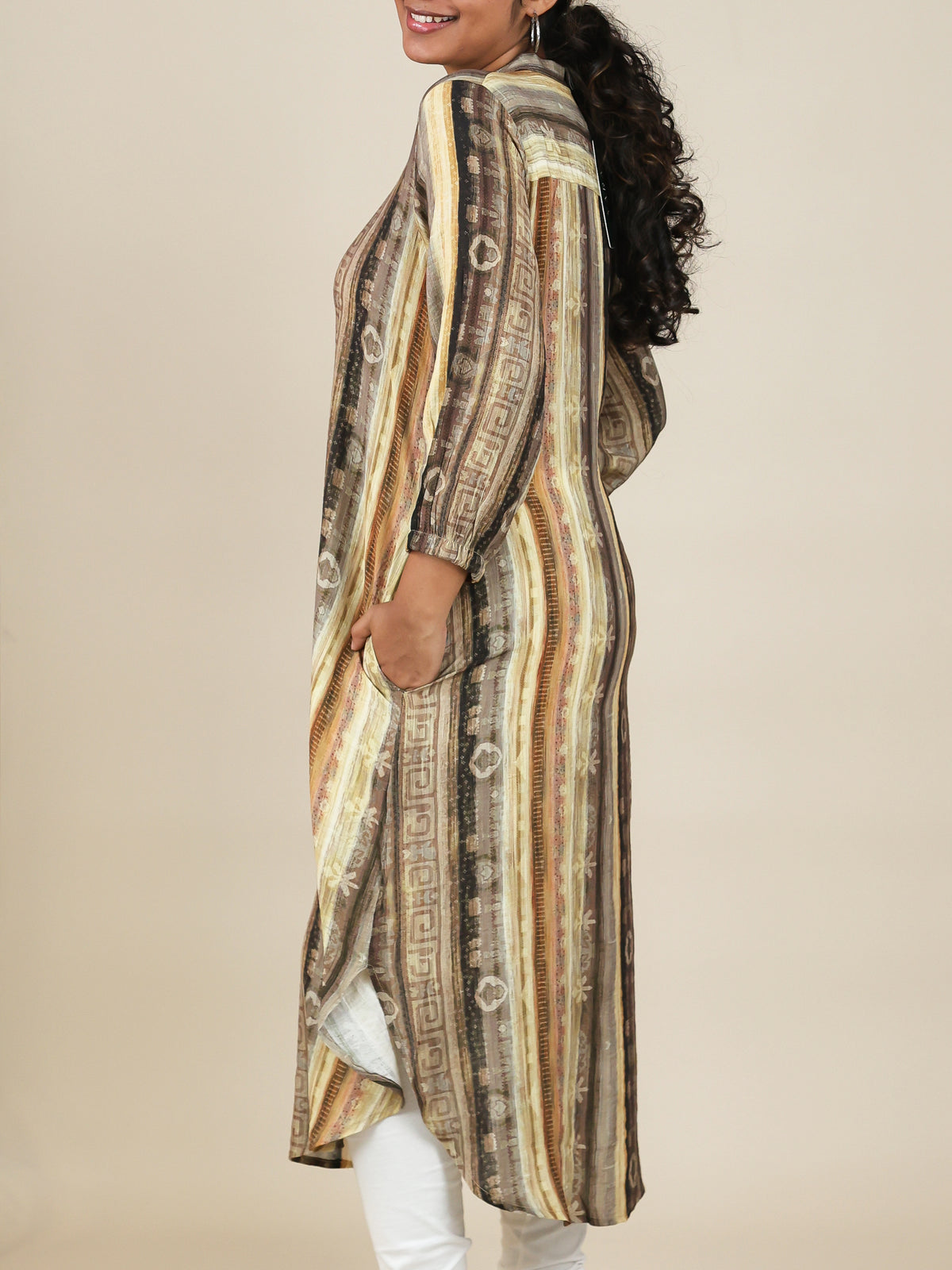 Avyra Earthstone Print Shirt Dress