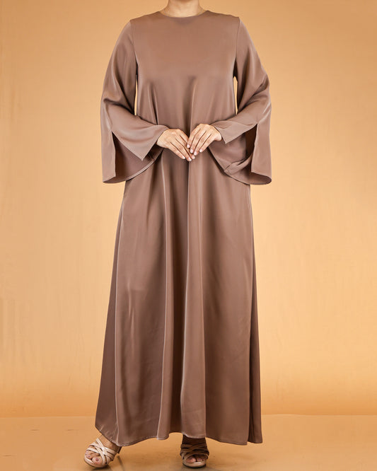 Mocha Flow Flared Sleeve Abaya
