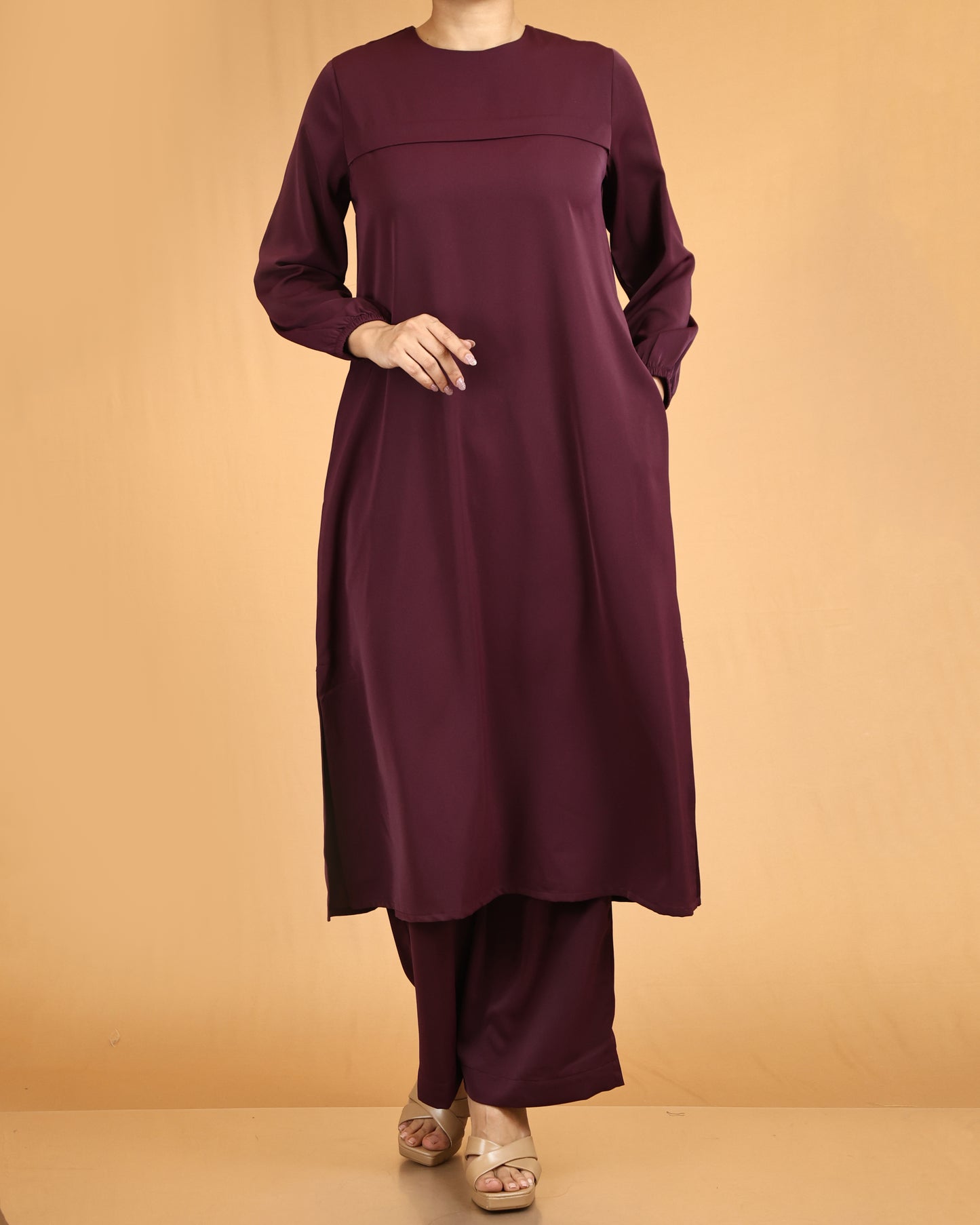 Classic lace Top & Wide-Leg Pant Co-ord Set