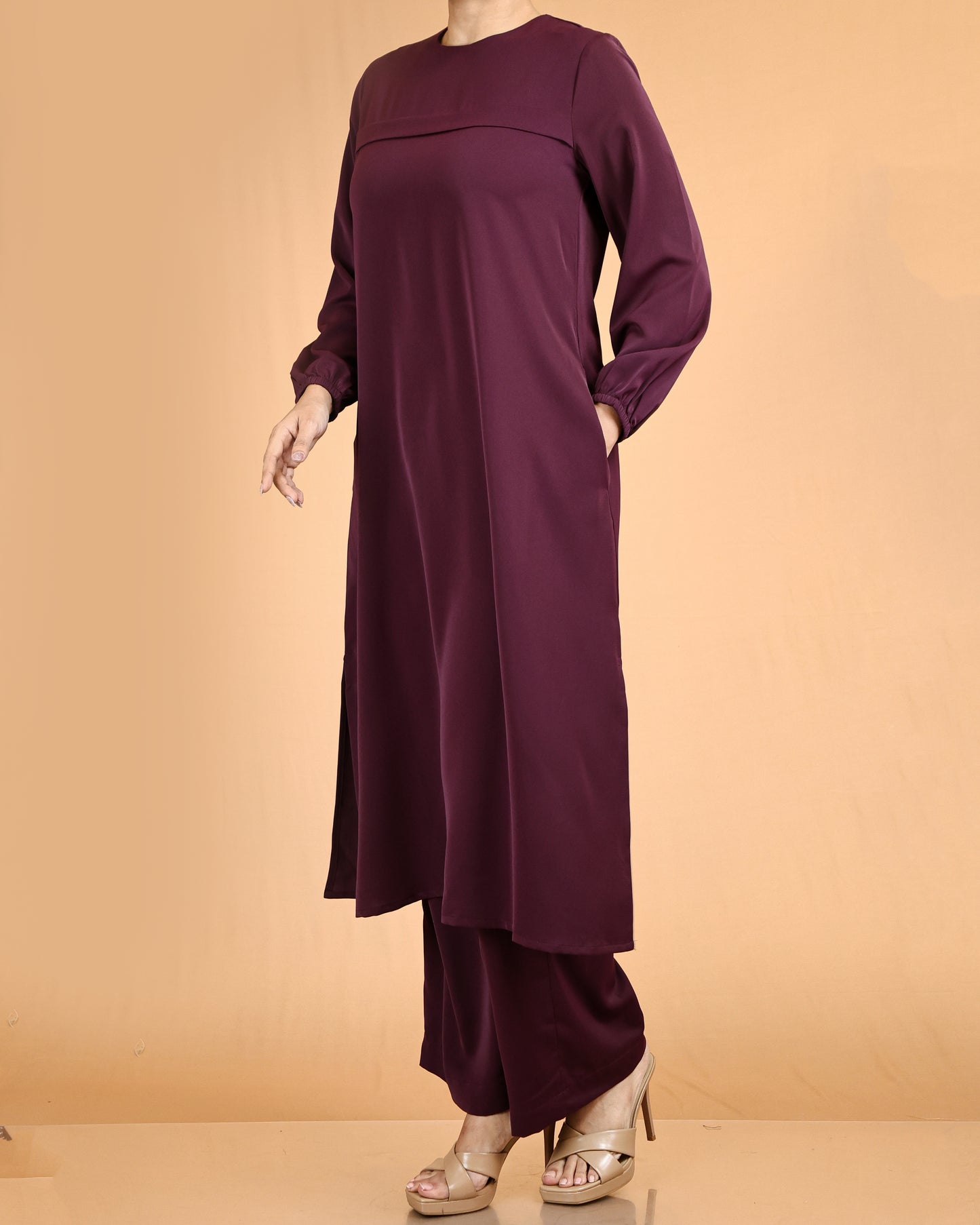 Classic lace Top & Wide-Leg Pant Co-ord Set