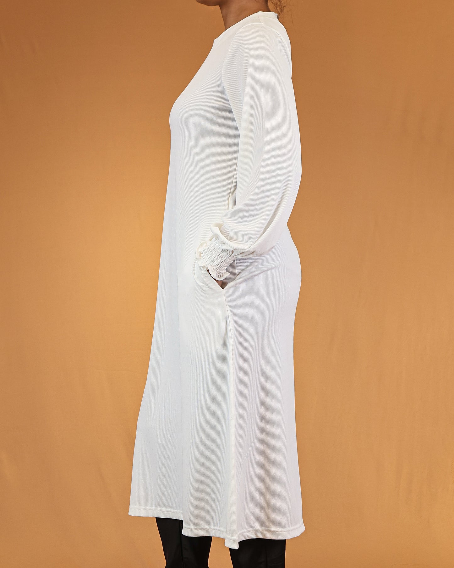 White Textured Minimal Top