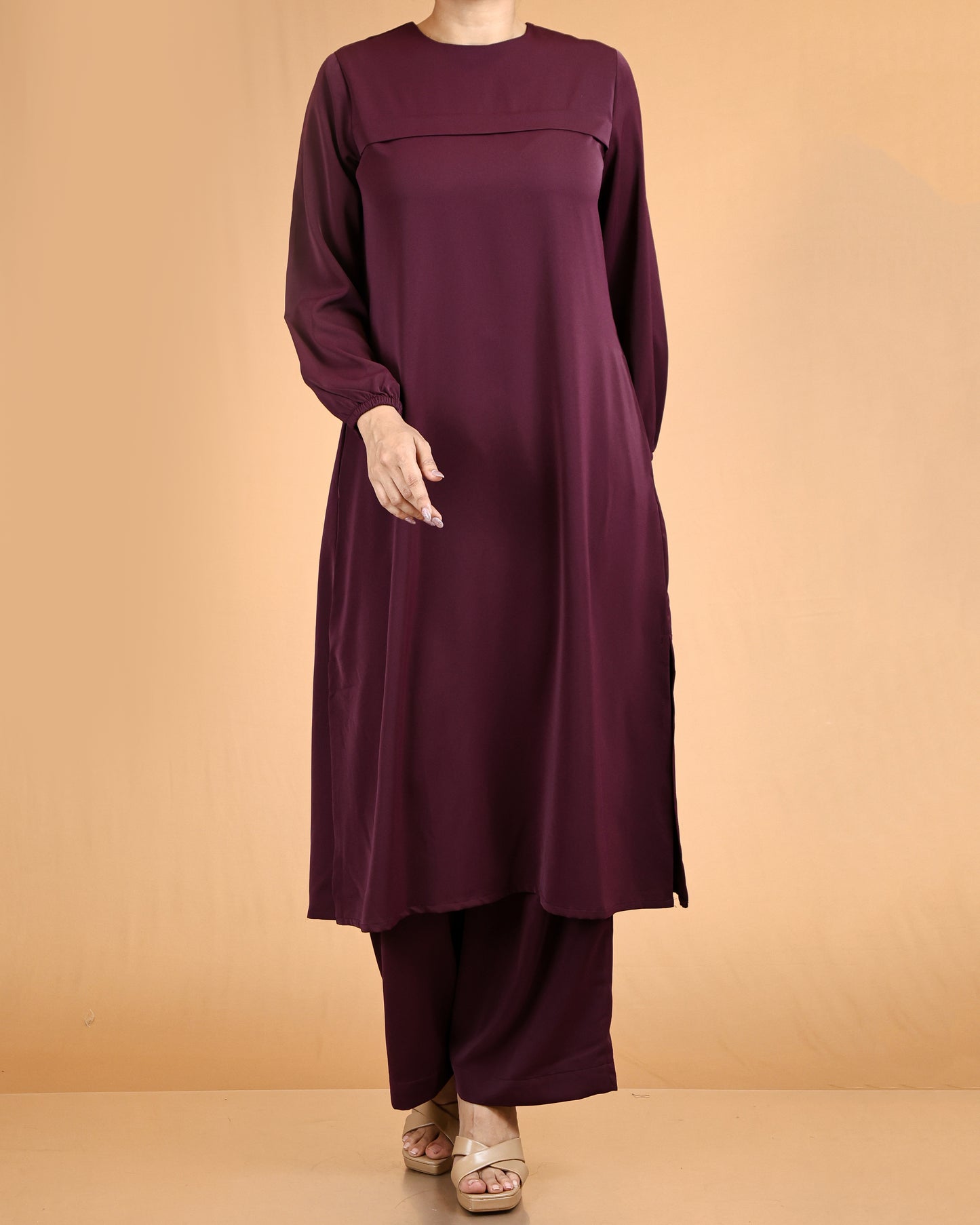 Classic lace Top & Wide-Leg Pant Co-ord Set