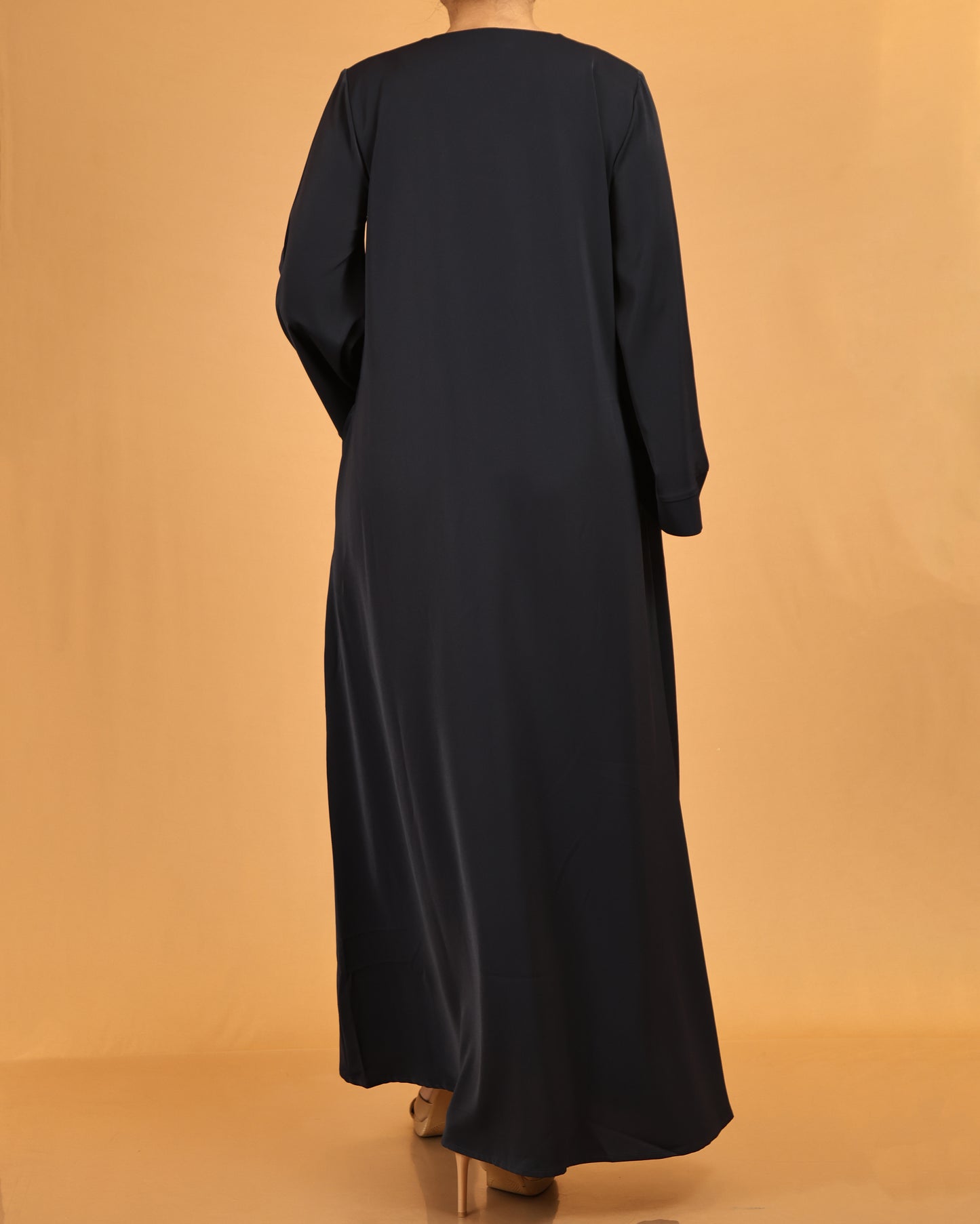 Button-Front Flared Sleeve Abaya Maxi – Classic Black