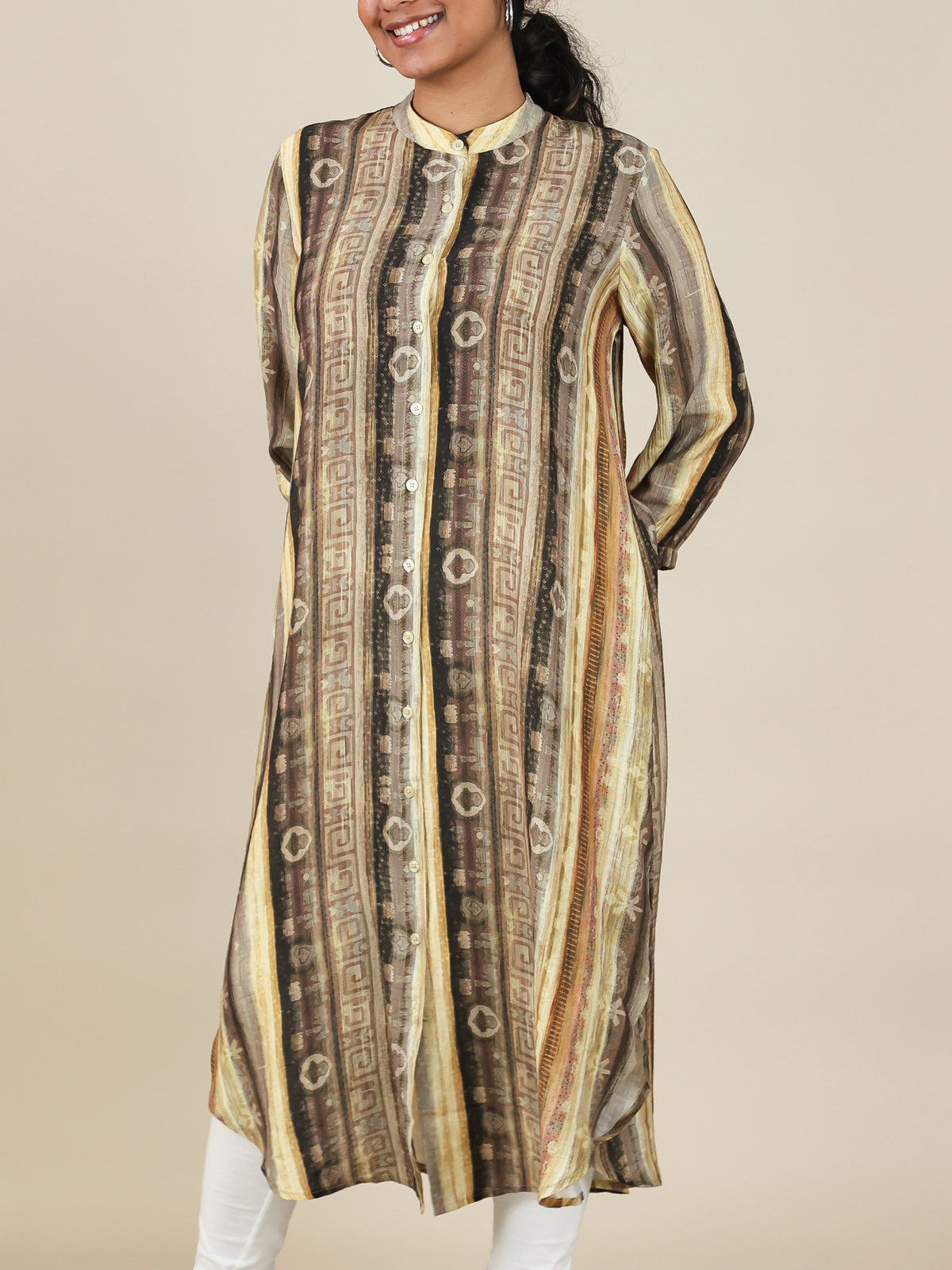 Avyra Earthstone Print Shirt Dress