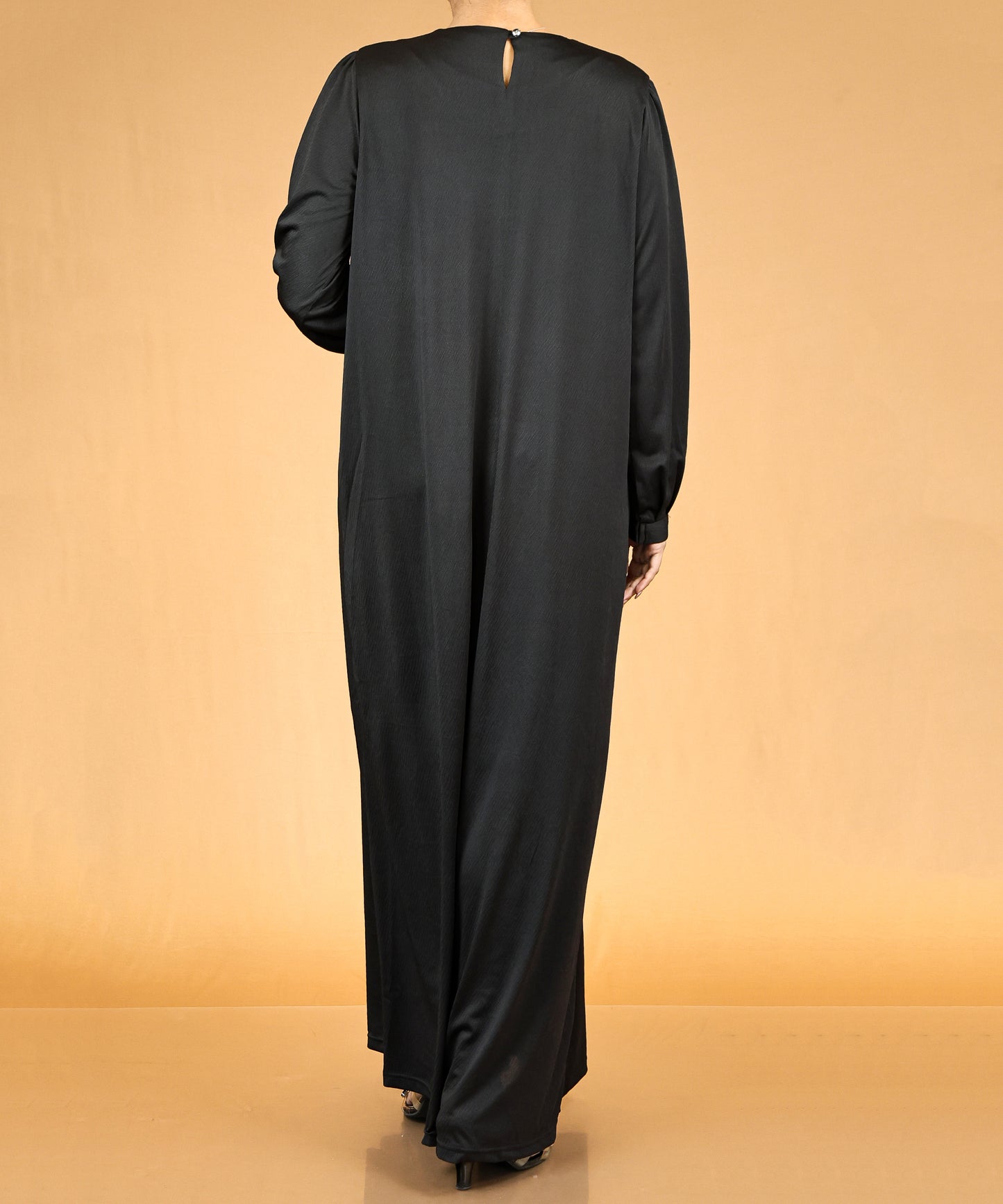 Classic Black Pleated Modest Abaya