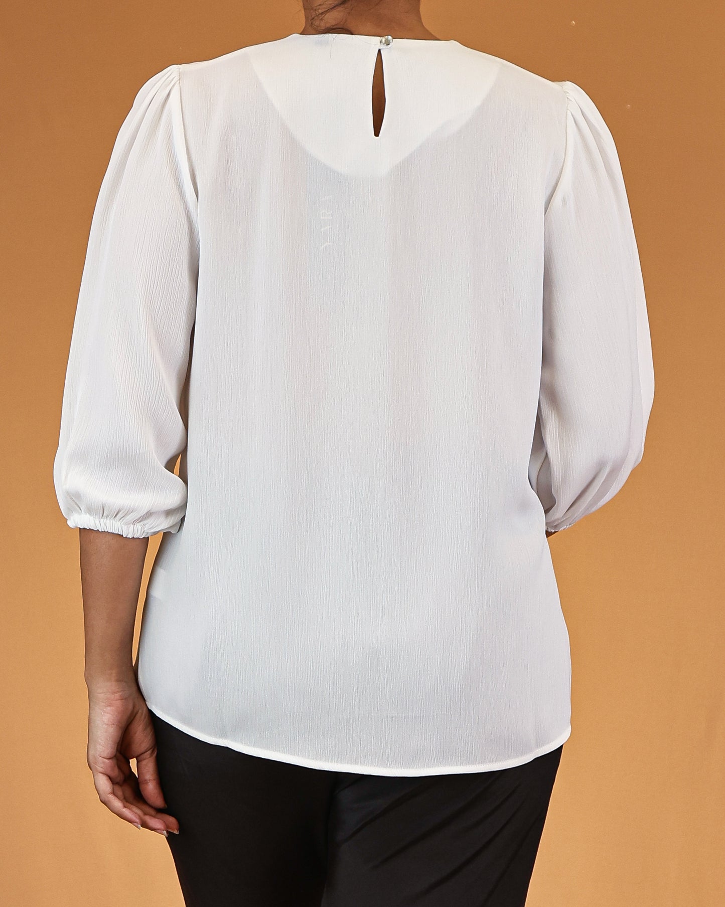 Classic White Soft Gathered Top