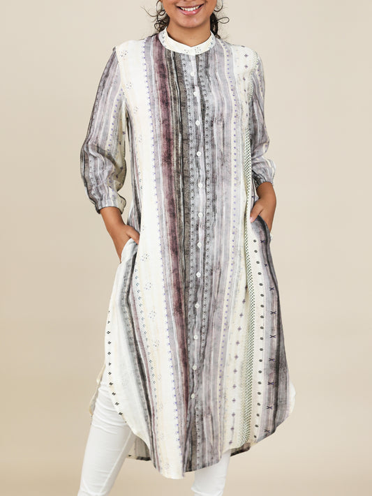 Avyra Miststone Print Shirt Dress