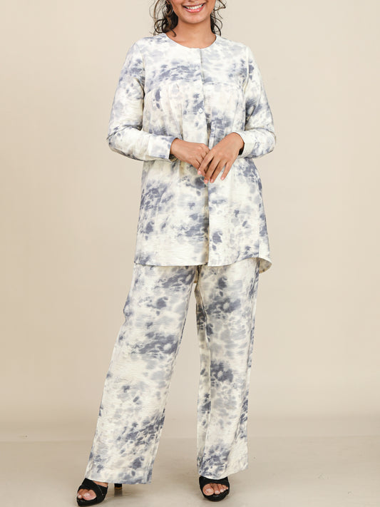 Selene Ivory Grey Print Co-Ord Set