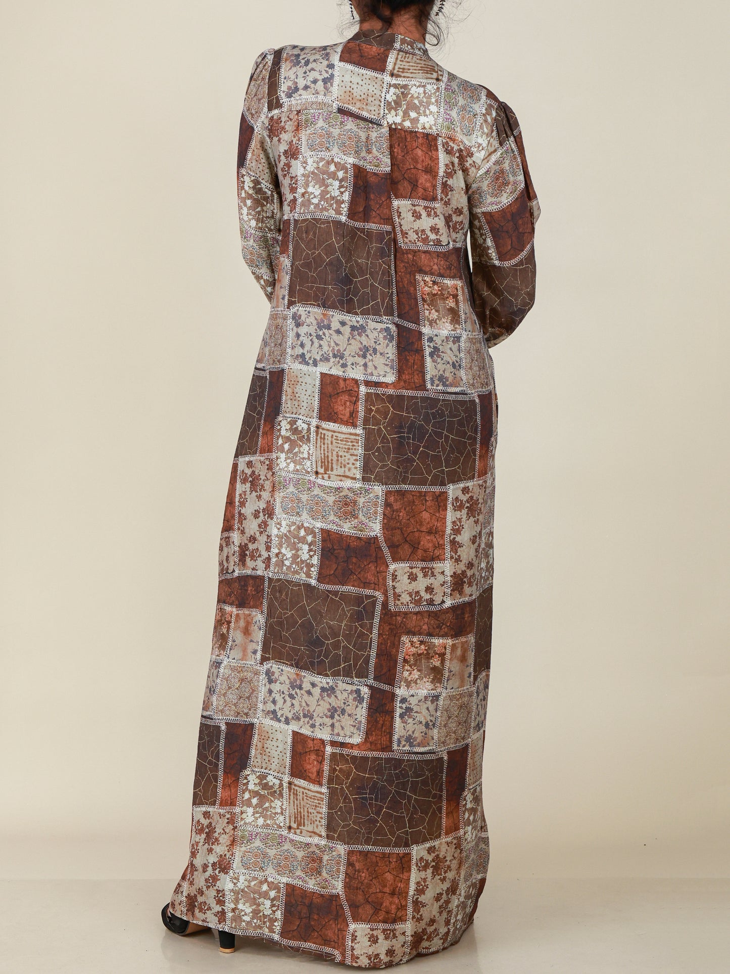Zarelle Rust Mosaic Print Maxi