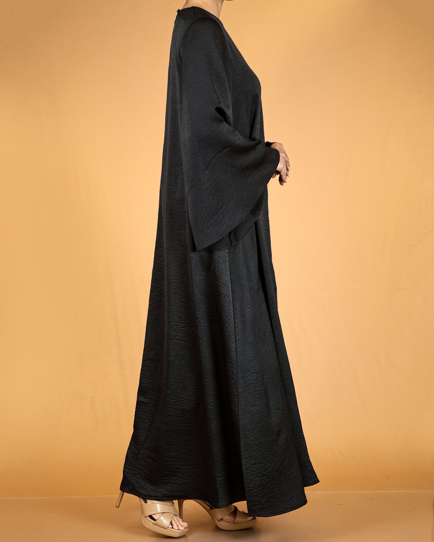 Flowy Textured Maxi Dress with Overlay