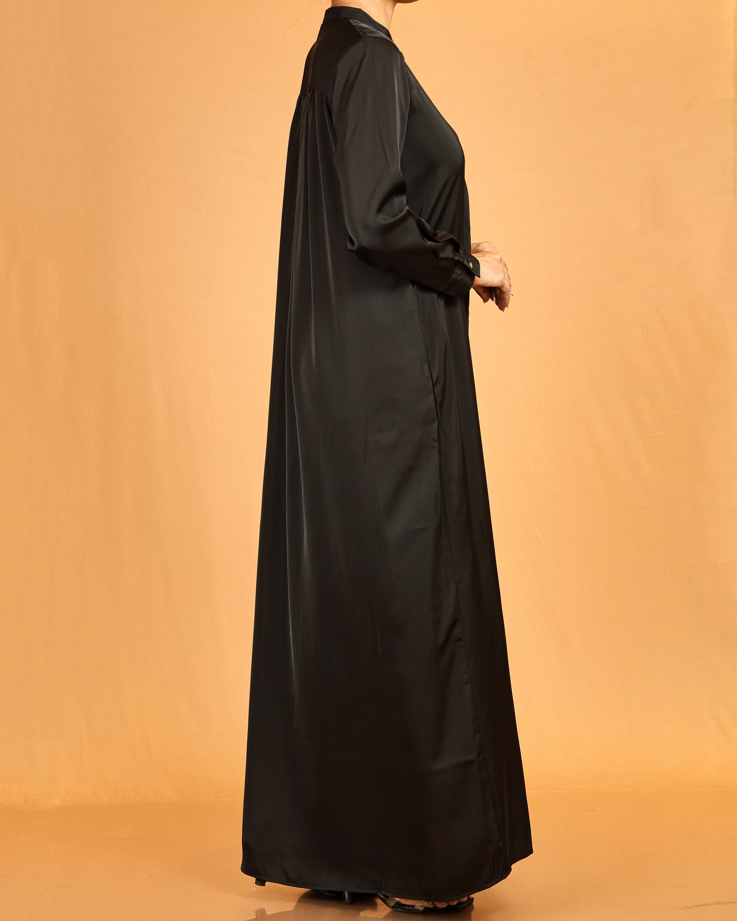 Classic Button-Down Shirt Maxi Dress – Classic Black