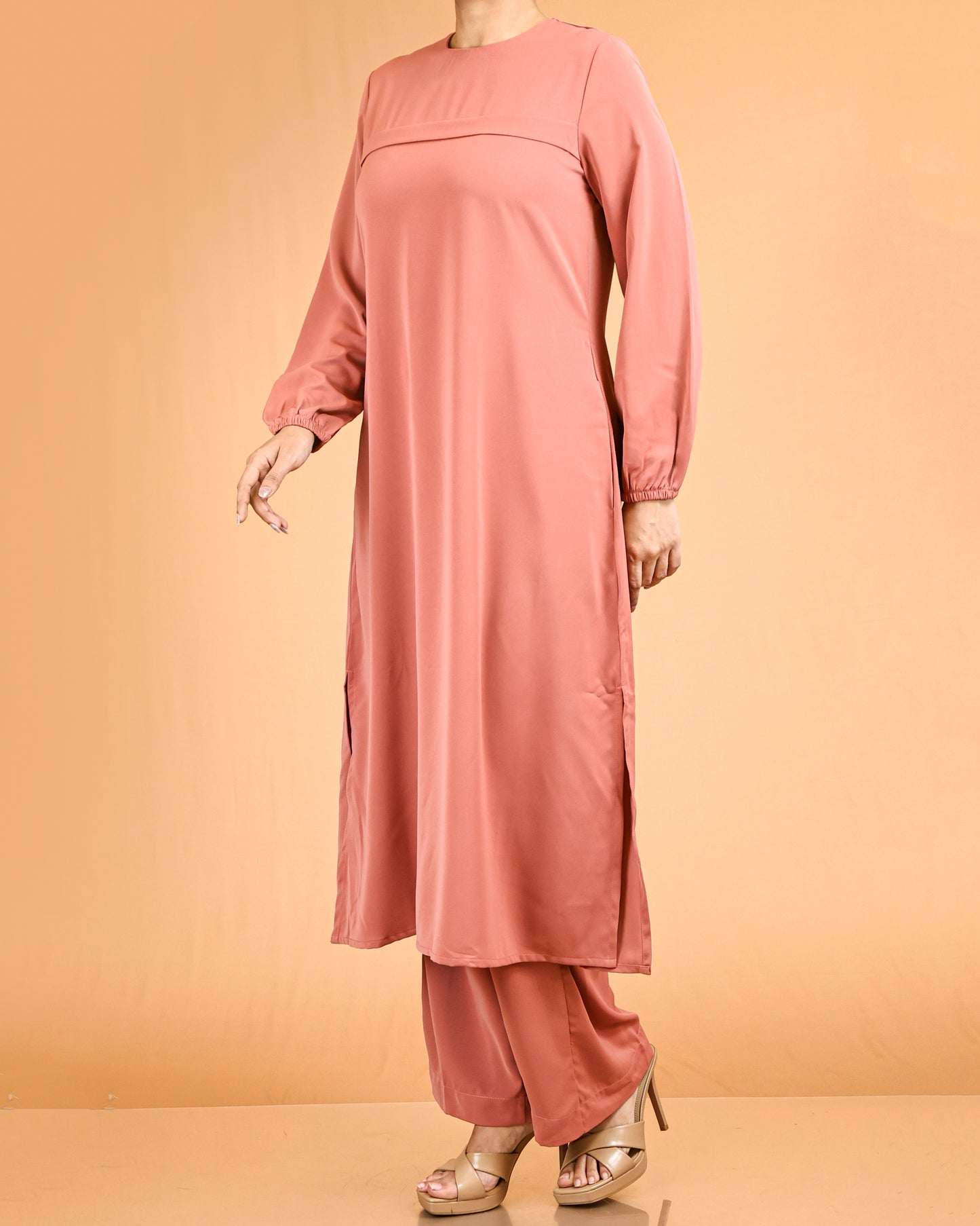 Classic lace Top & Wide-Leg Pant Co-ord Set