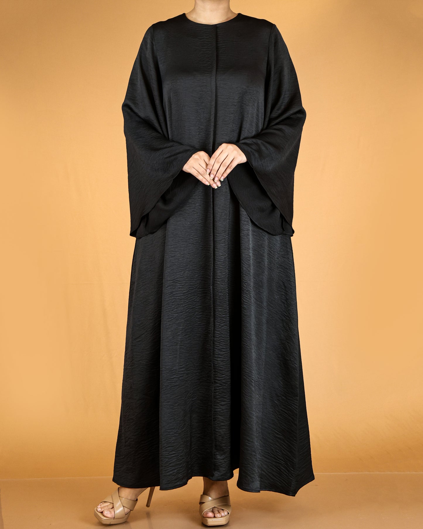 Flowy Textured Maxi Dress with Overlay