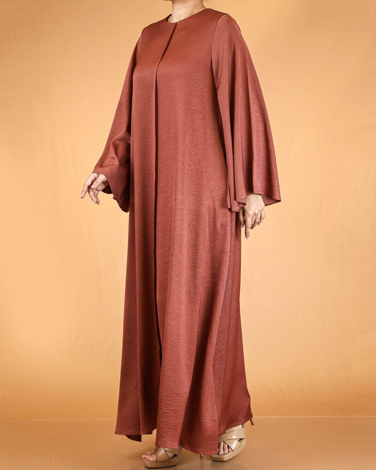 Flowy Textured Maxi Dress with Overlay