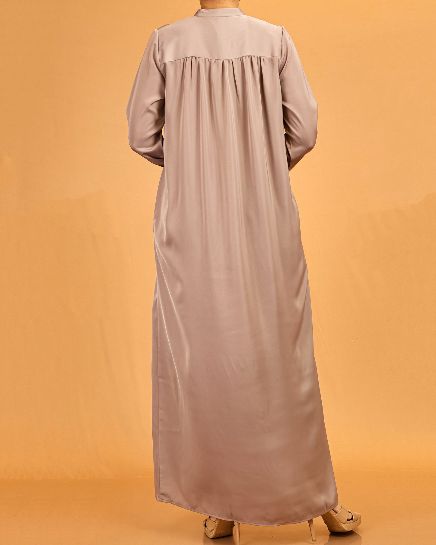 Classic Button-Down Shirt Maxi Dress – Soft Taupe