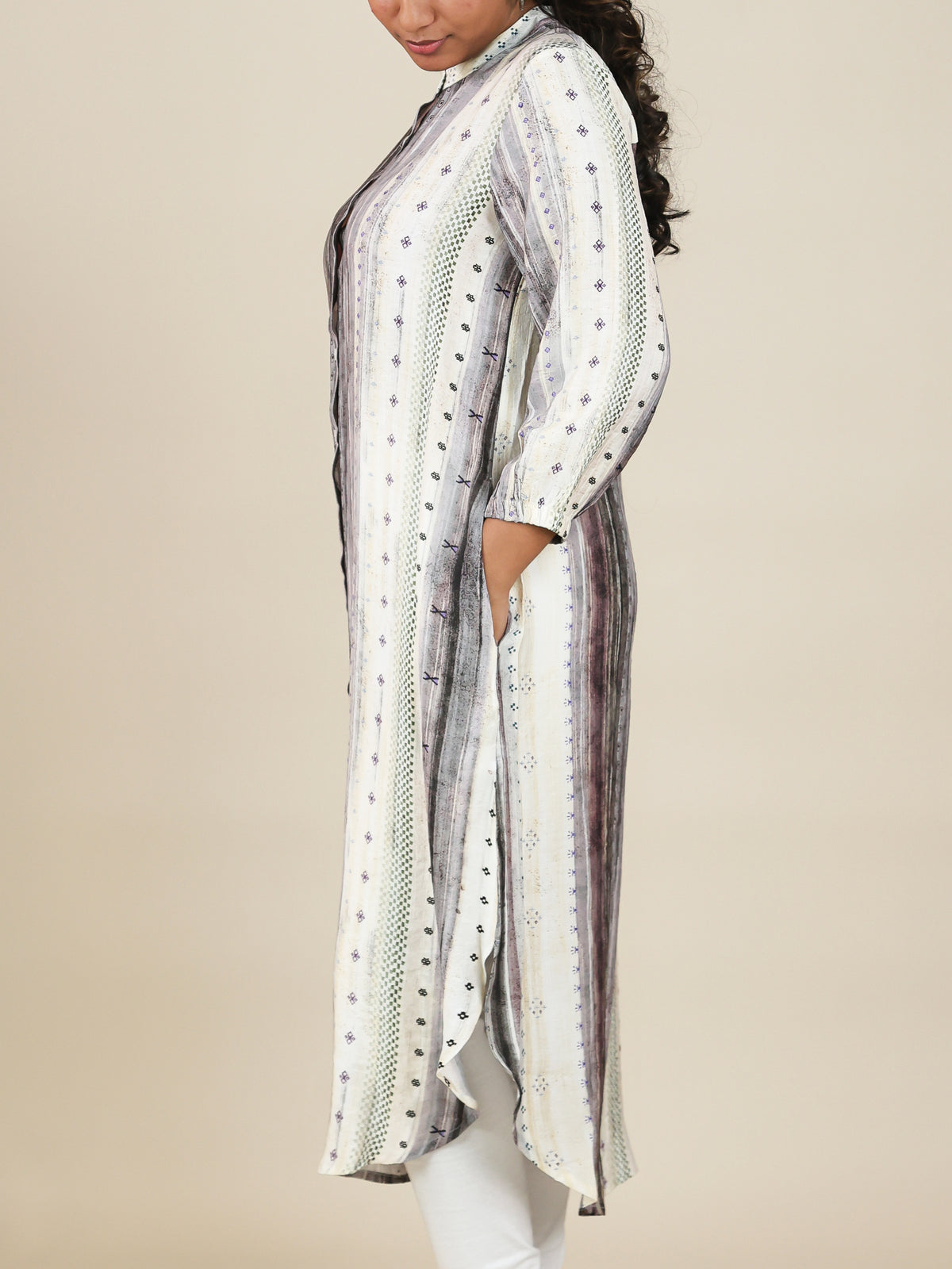 Avyra Miststone Print Shirt Dress
