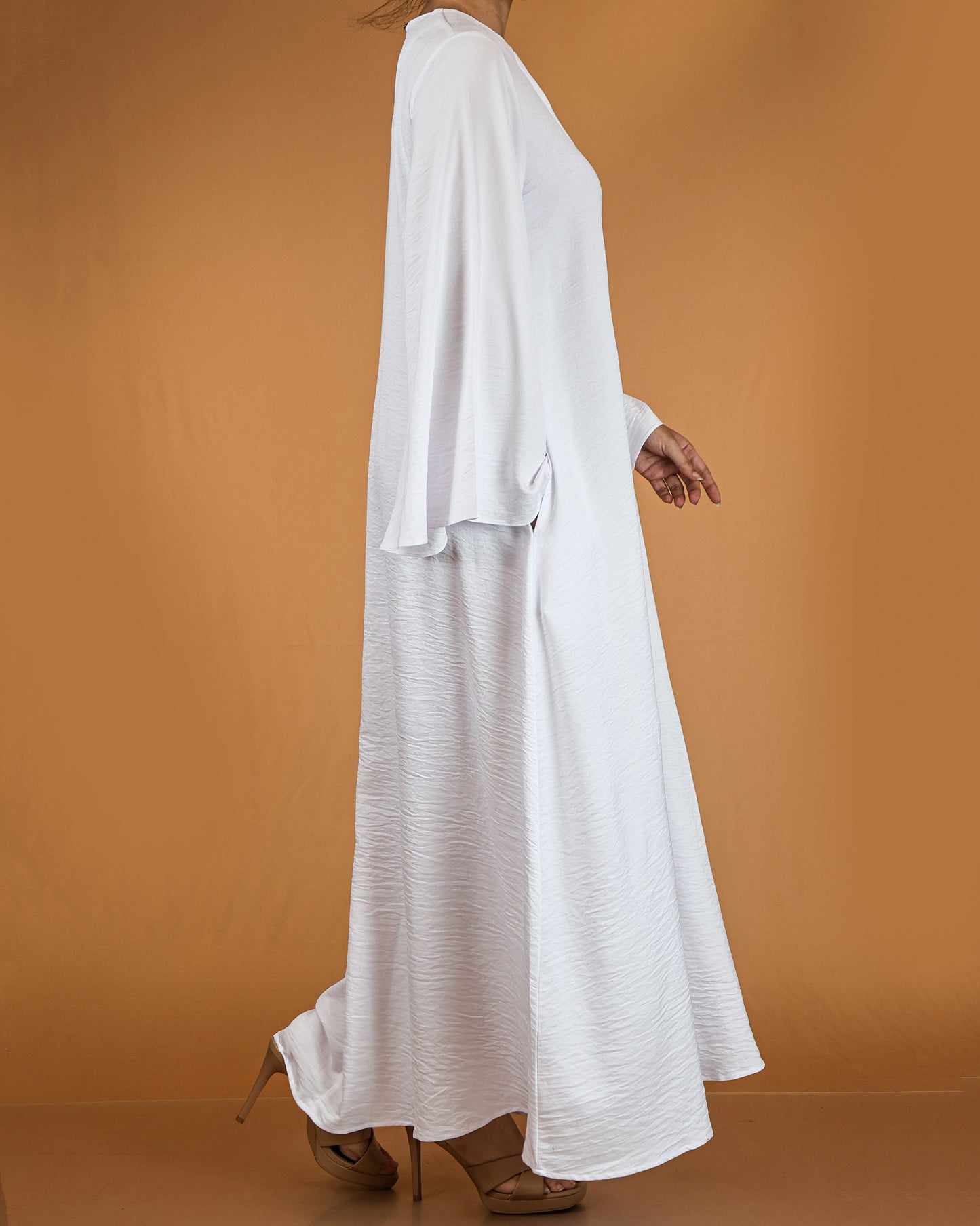 Flowy Textured Maxi Dress with Overlay