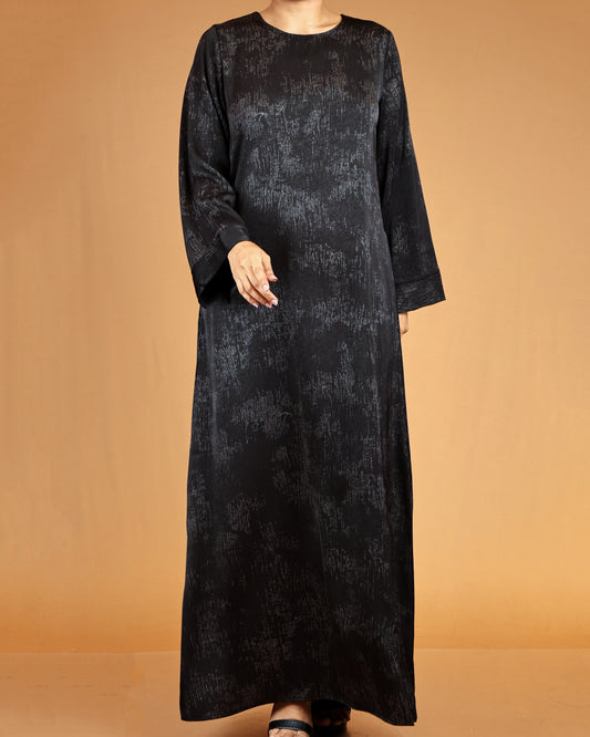 Midnight Noir Textured Luxe Abaya