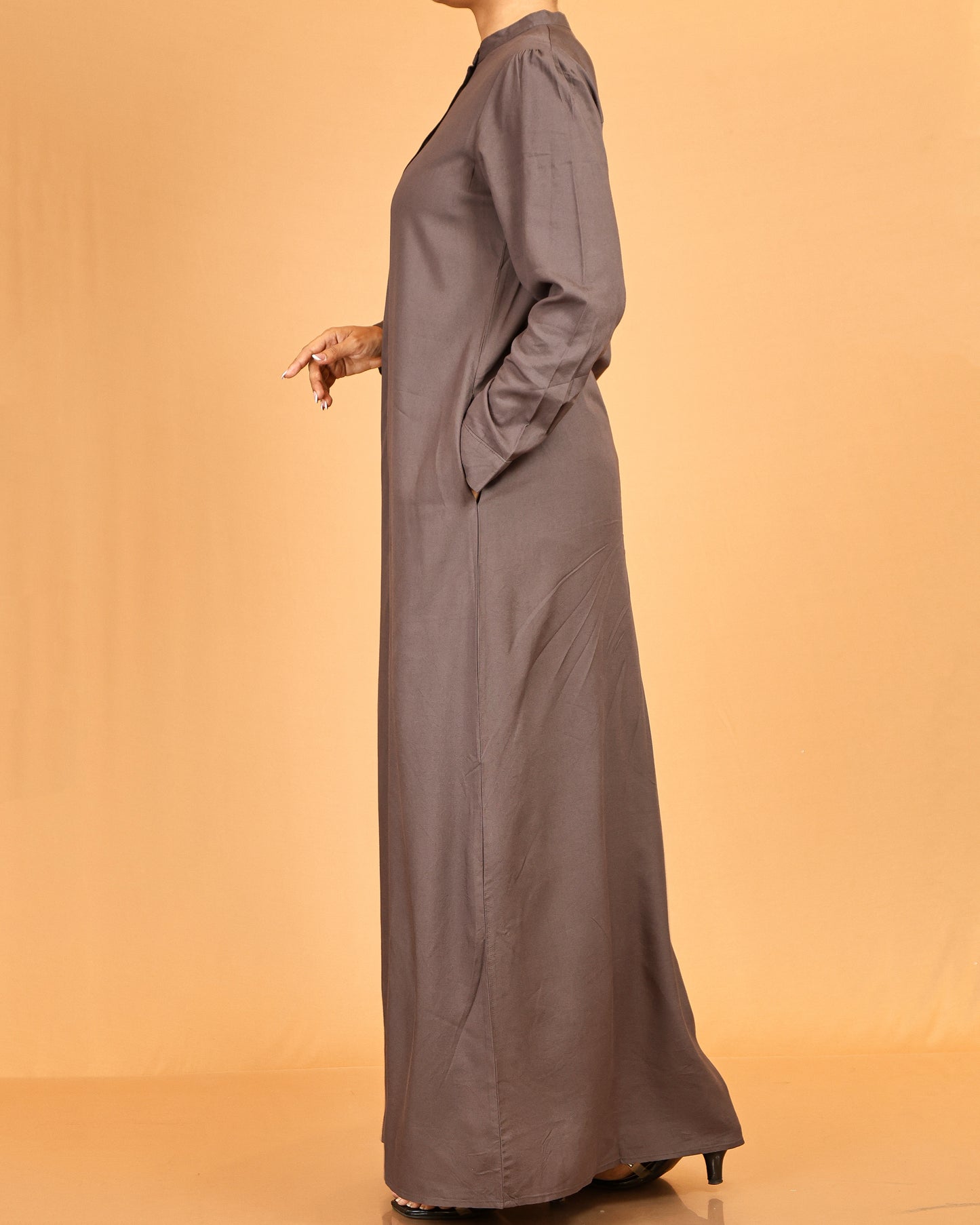 Classic Button-Down Shirt Maxi Dress – Warm Mocha