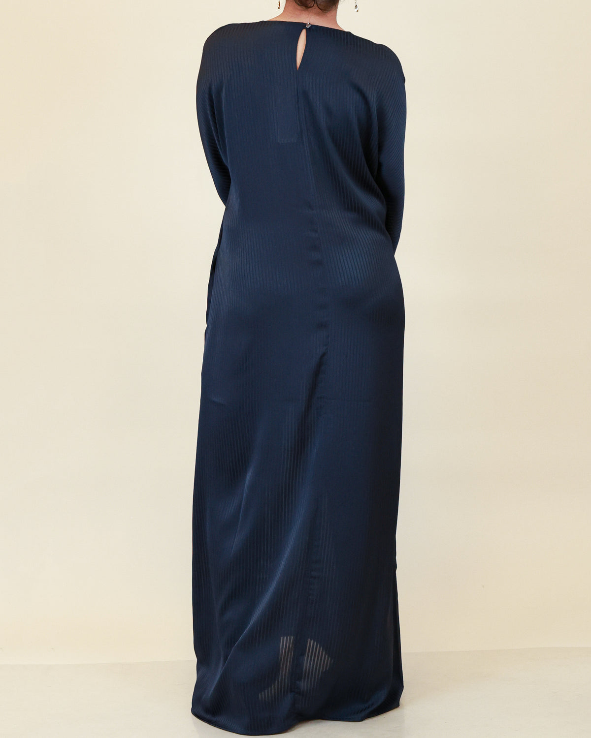Aurelia Ribbed Abaya – Midnight Navy