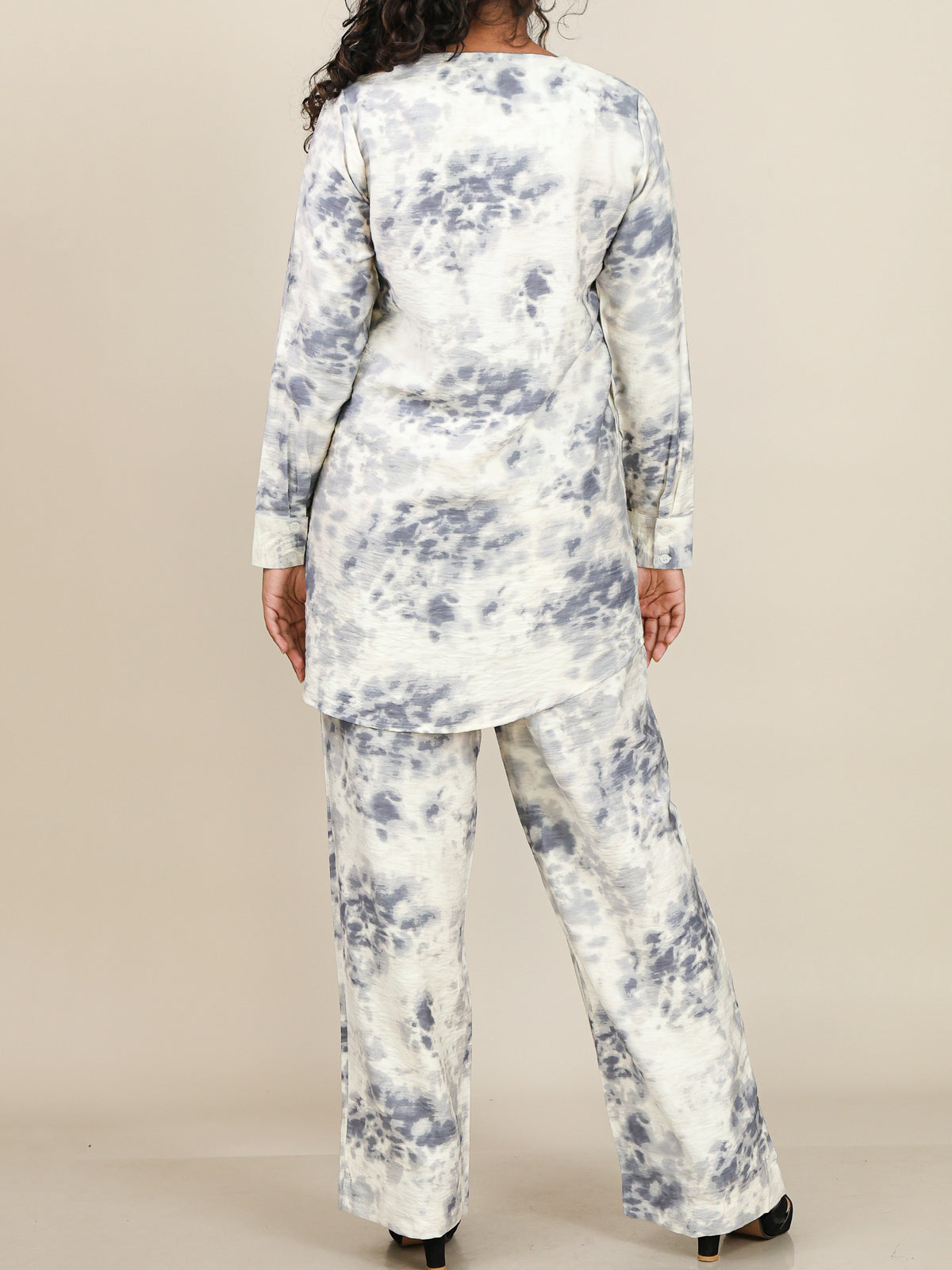 Selene Ivory Grey Print Co-Ord Set