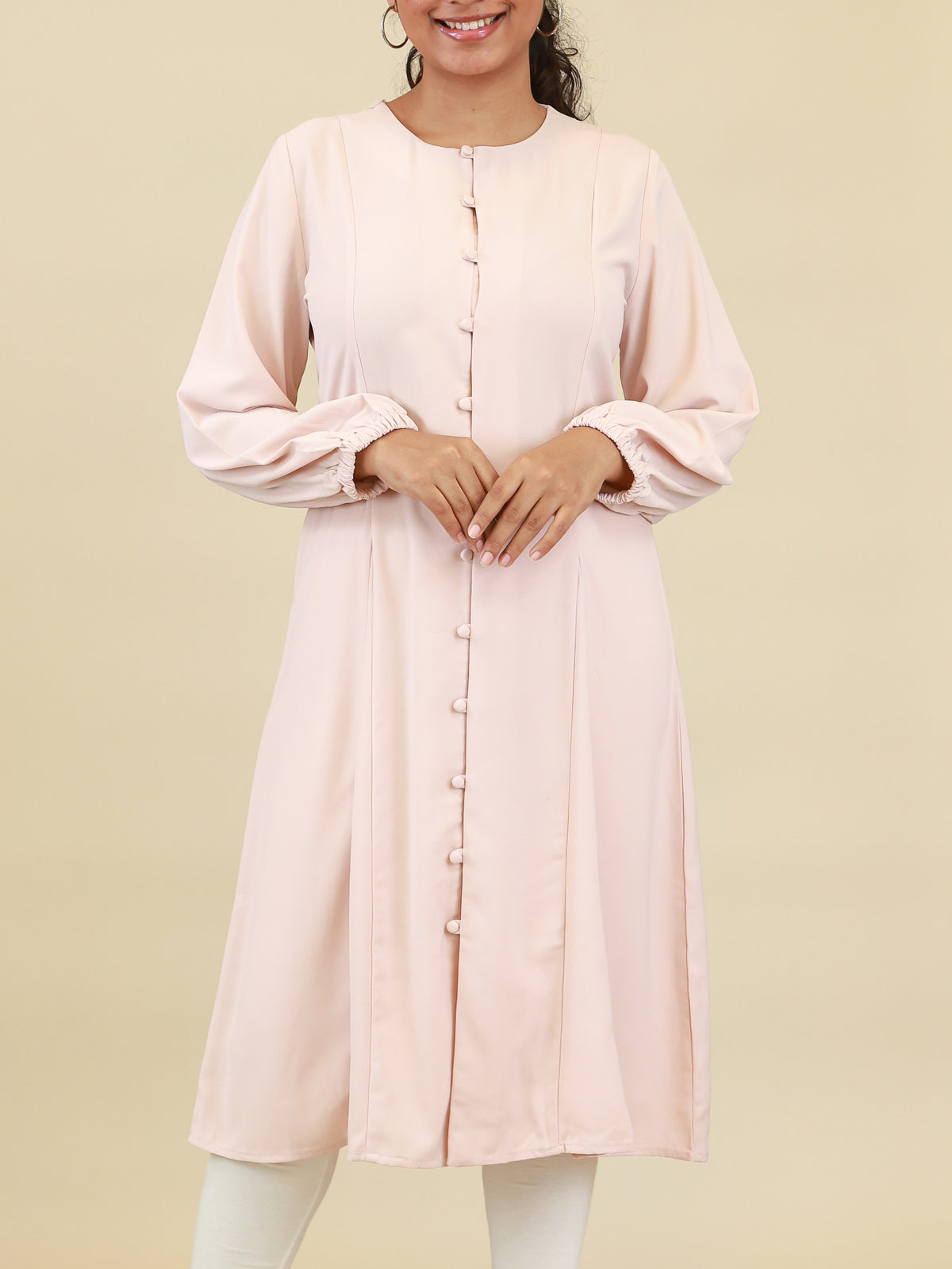 Selene Blush Button Front Midi