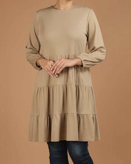 Flared Fit Top – Above Knee Length with Long Sleeves & Wrist Elastic