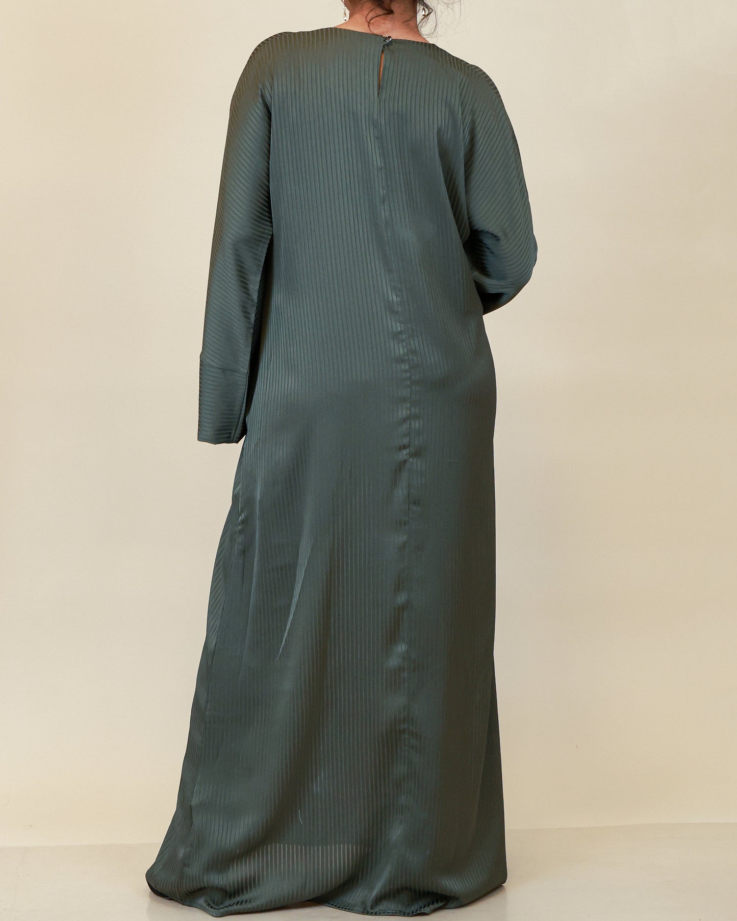Aurelia Ribbed Abaya – Olive Smoke