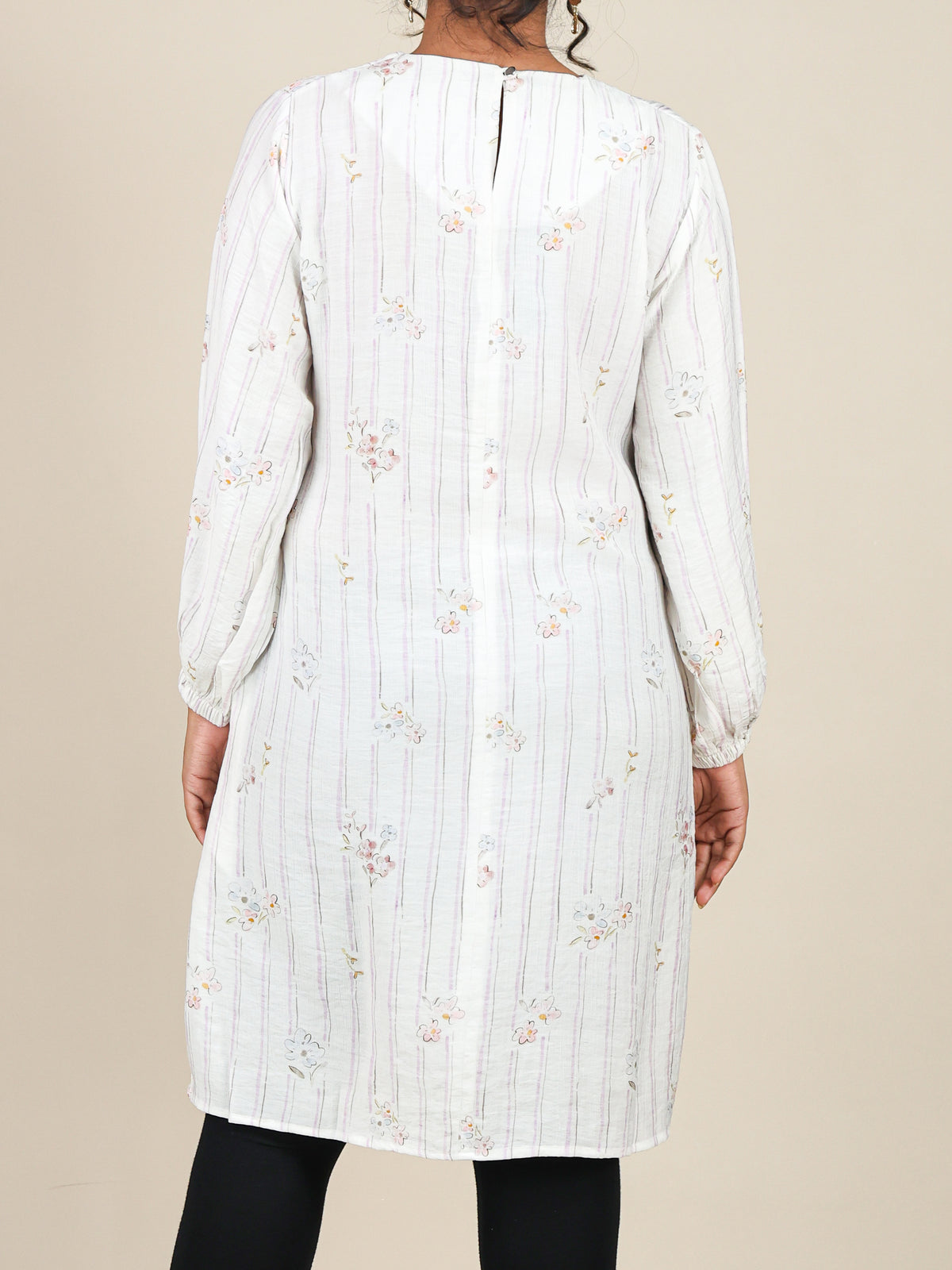 Fiora Ivory Floral Stripe Top