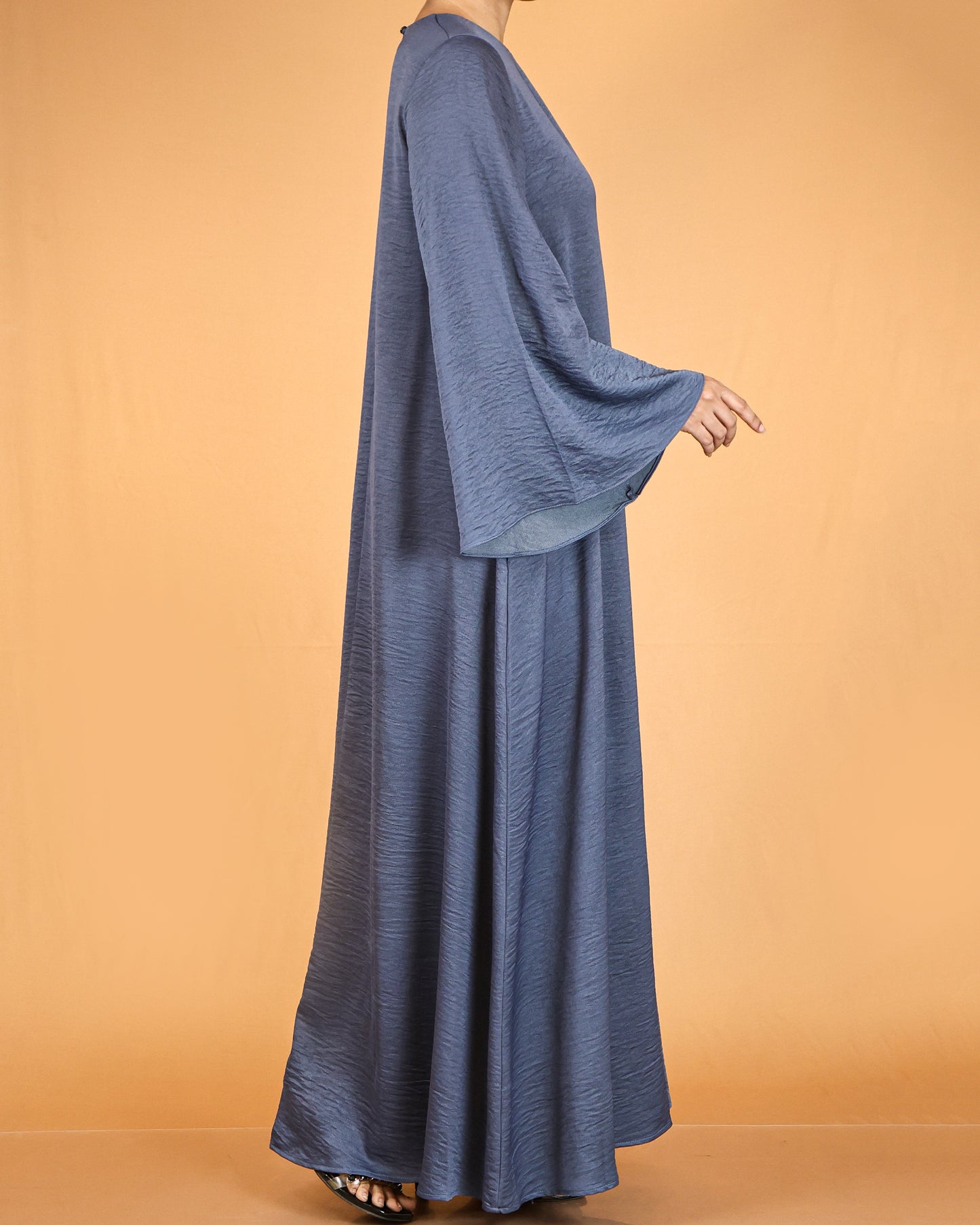 Flowy Textured Maxi Dress with Overlay