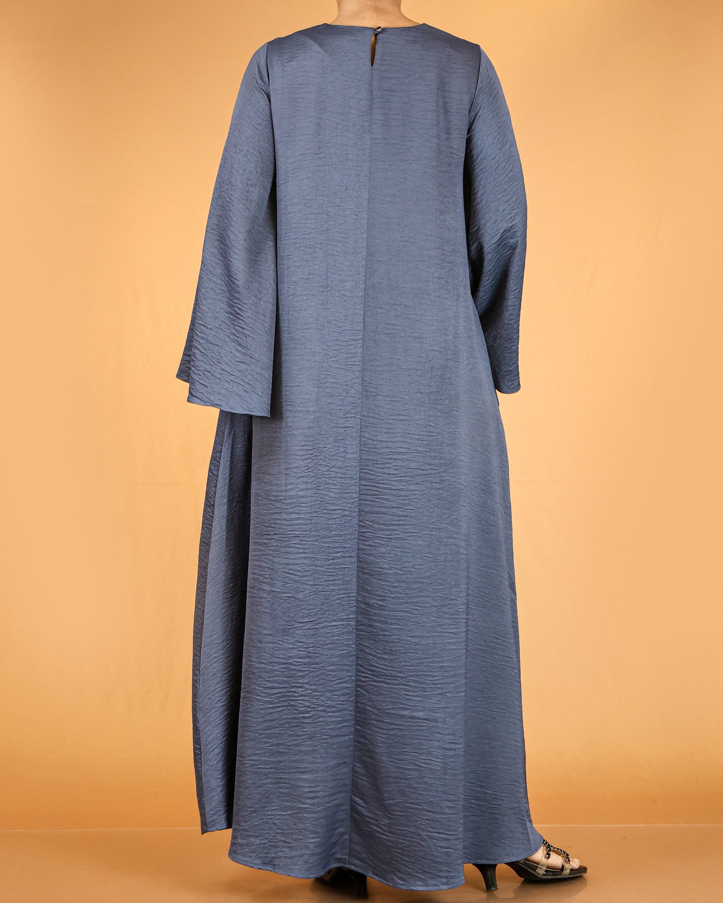 Flowy Textured Maxi Dress with Overlay