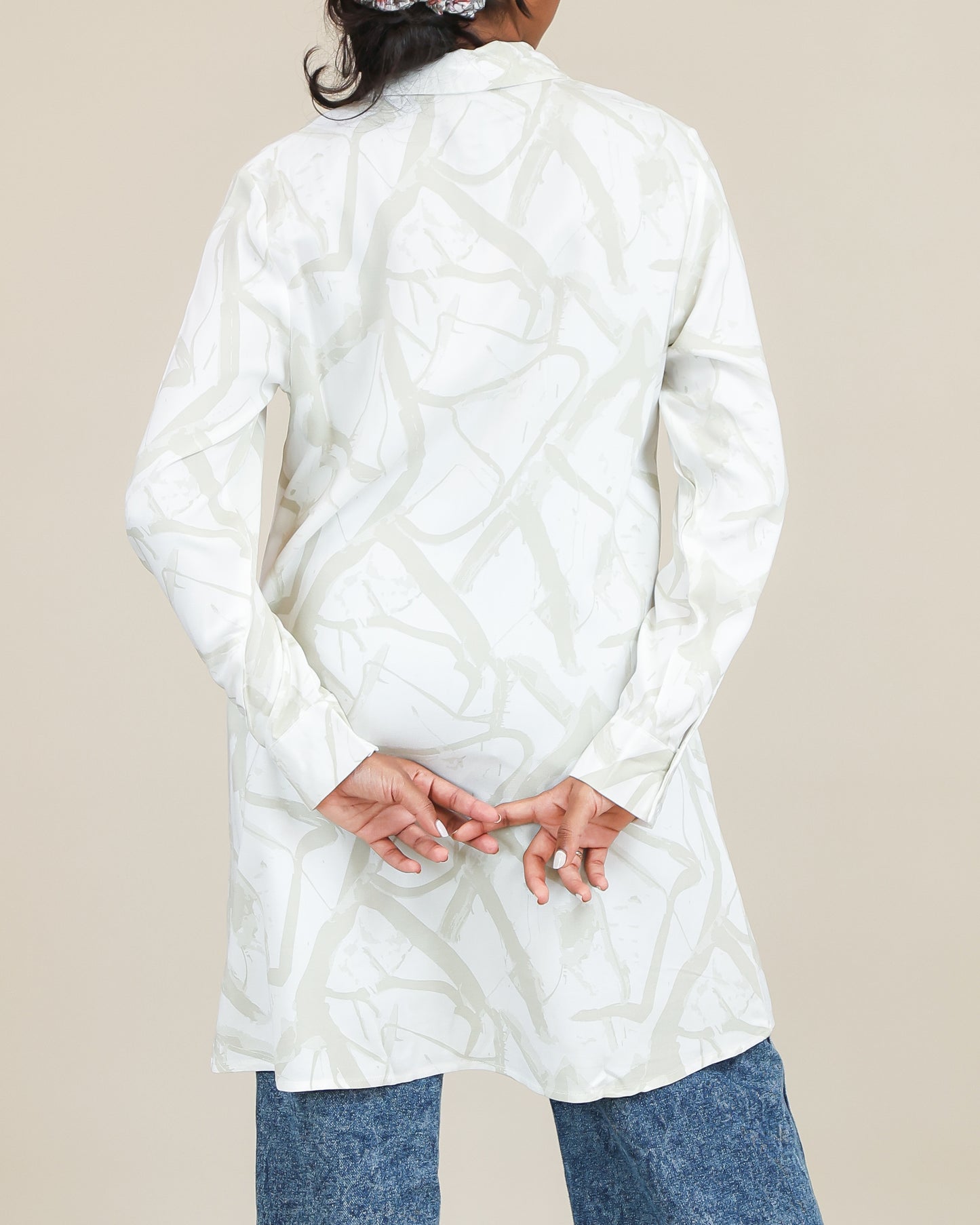 Soft Sage Marble Shirt Dress