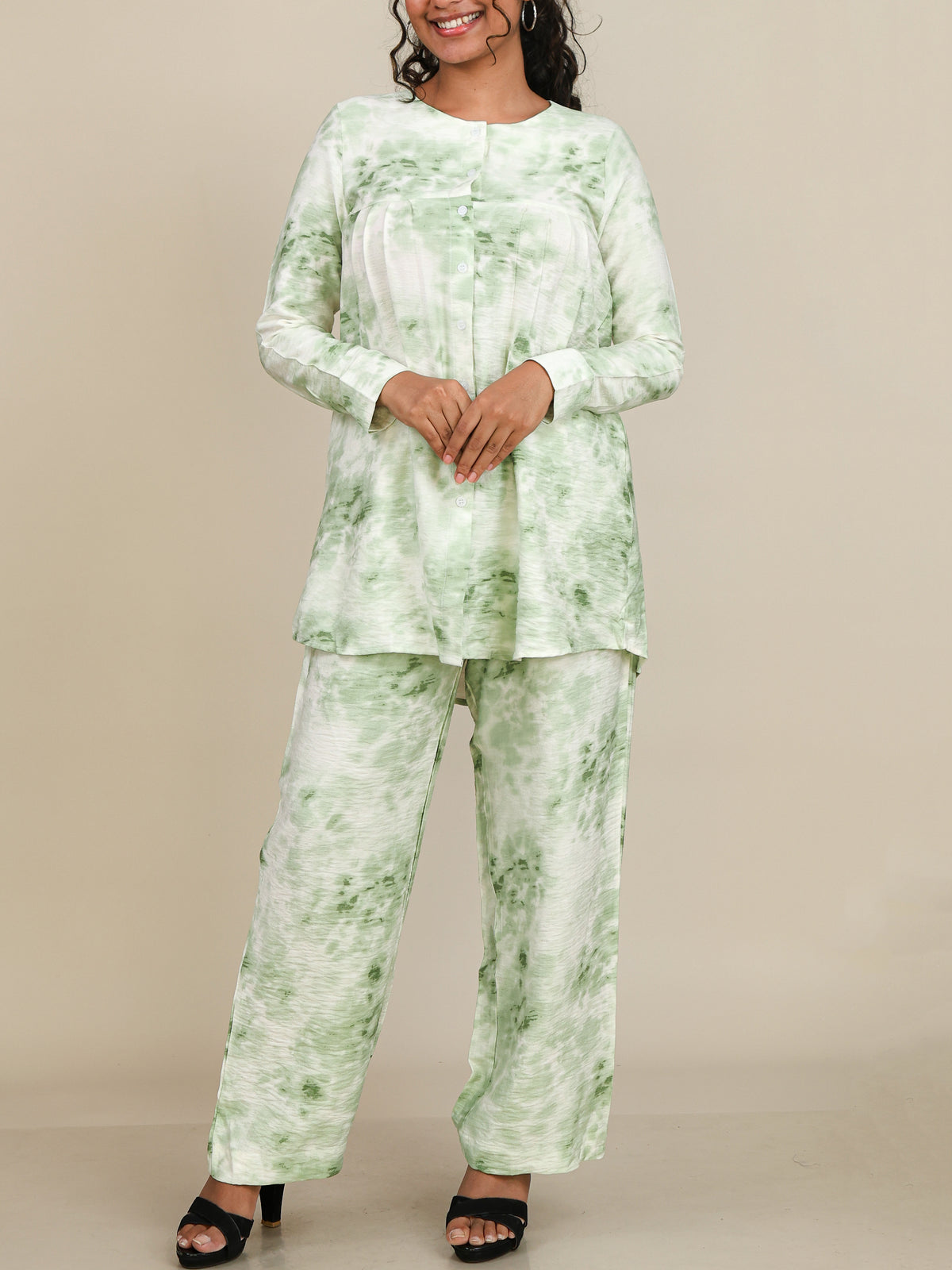 Selene Sage Green Print Co-Ord Set